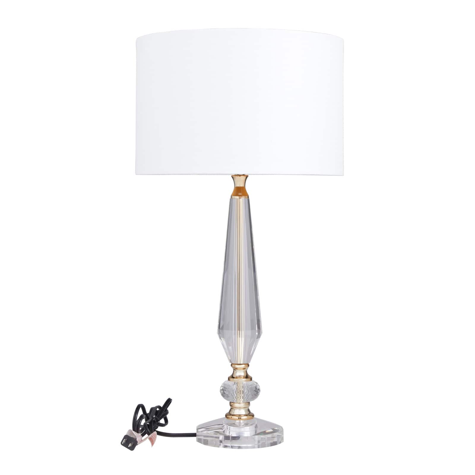 White Linen Traditional Buffet Lamp, 27" x 14" x 14"