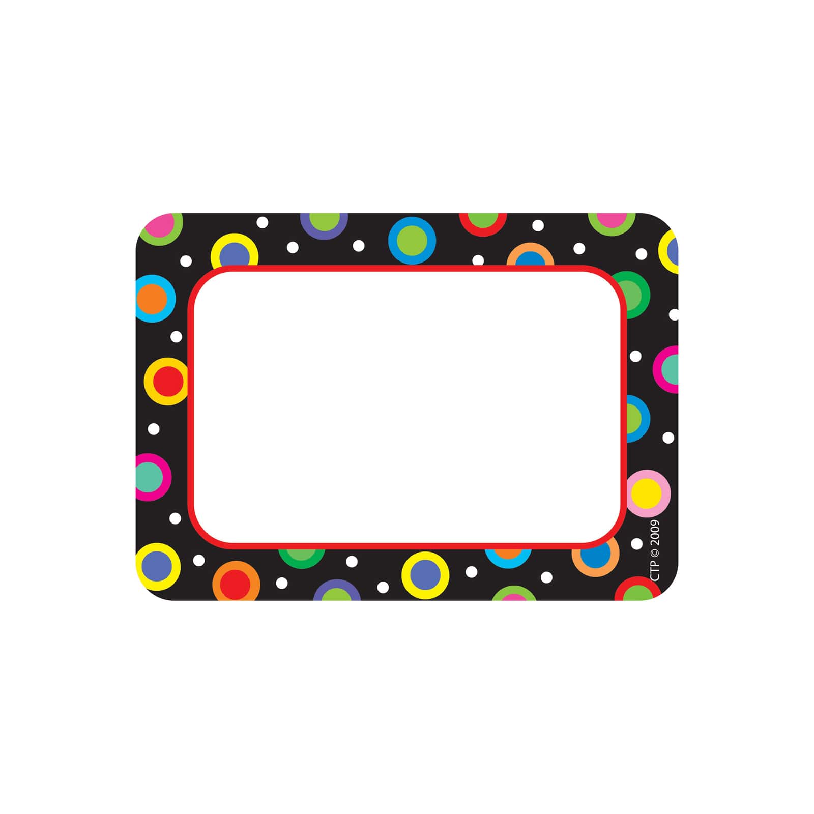Creative Teaching Press® Dots on Black Name Tag Labels, 6 Packs of 36