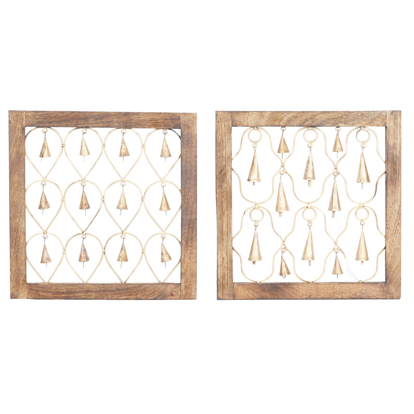 16" Brown Mango Wood Farmhouse Wall Decor, 2ct.