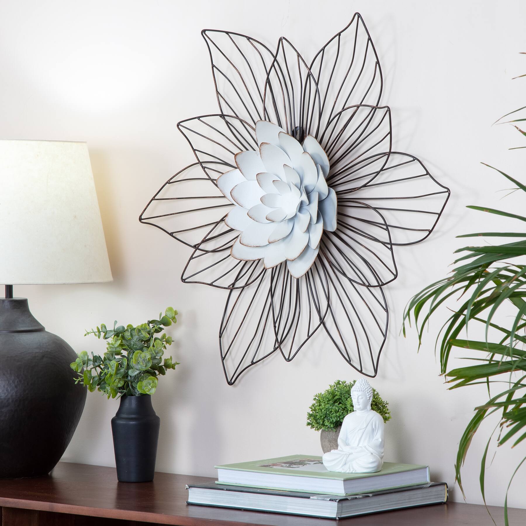 Fetco Leith Layered Floral Metal Wall Art
