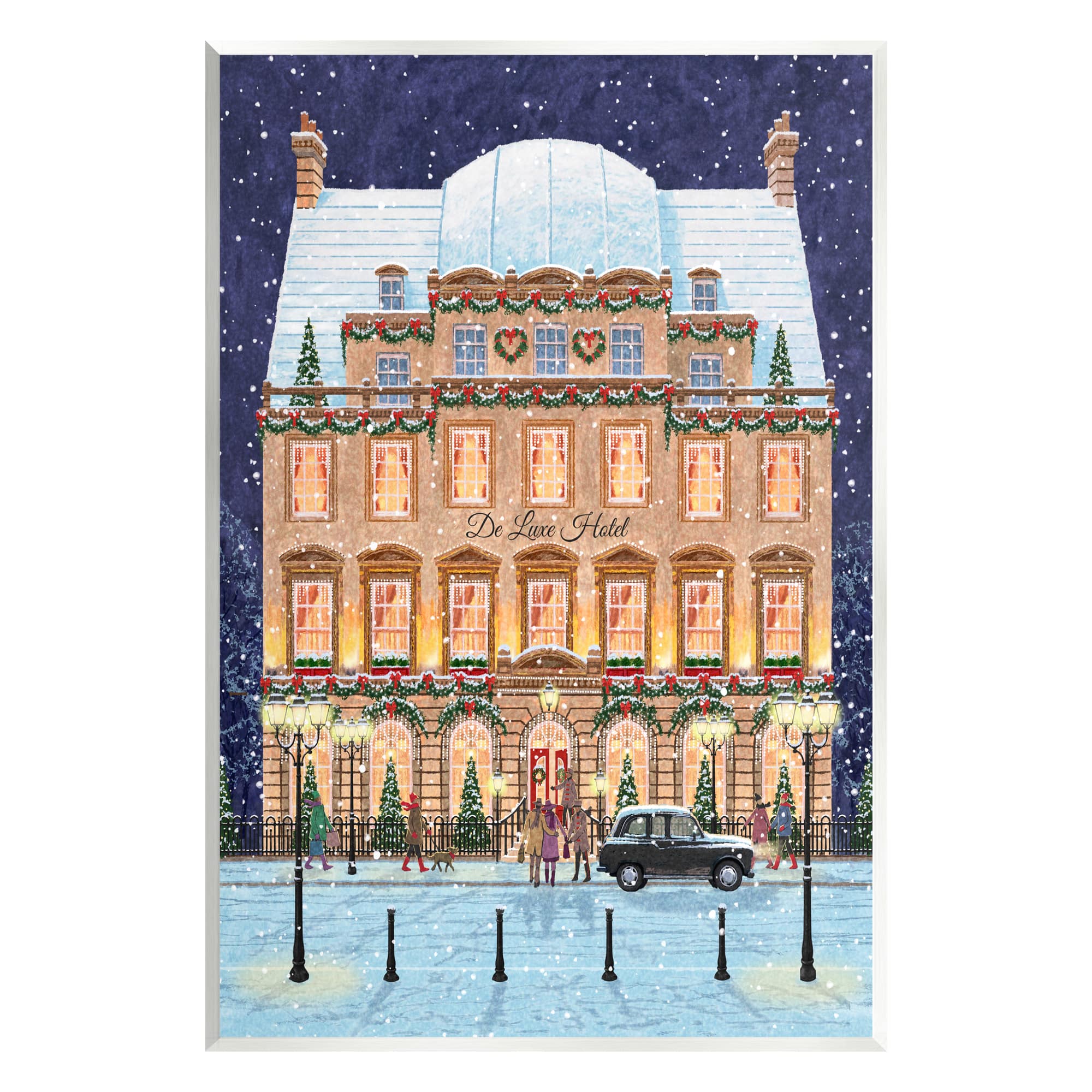 Stupell Industries Winter Hotel Christmas Festival Wall Plaque Art