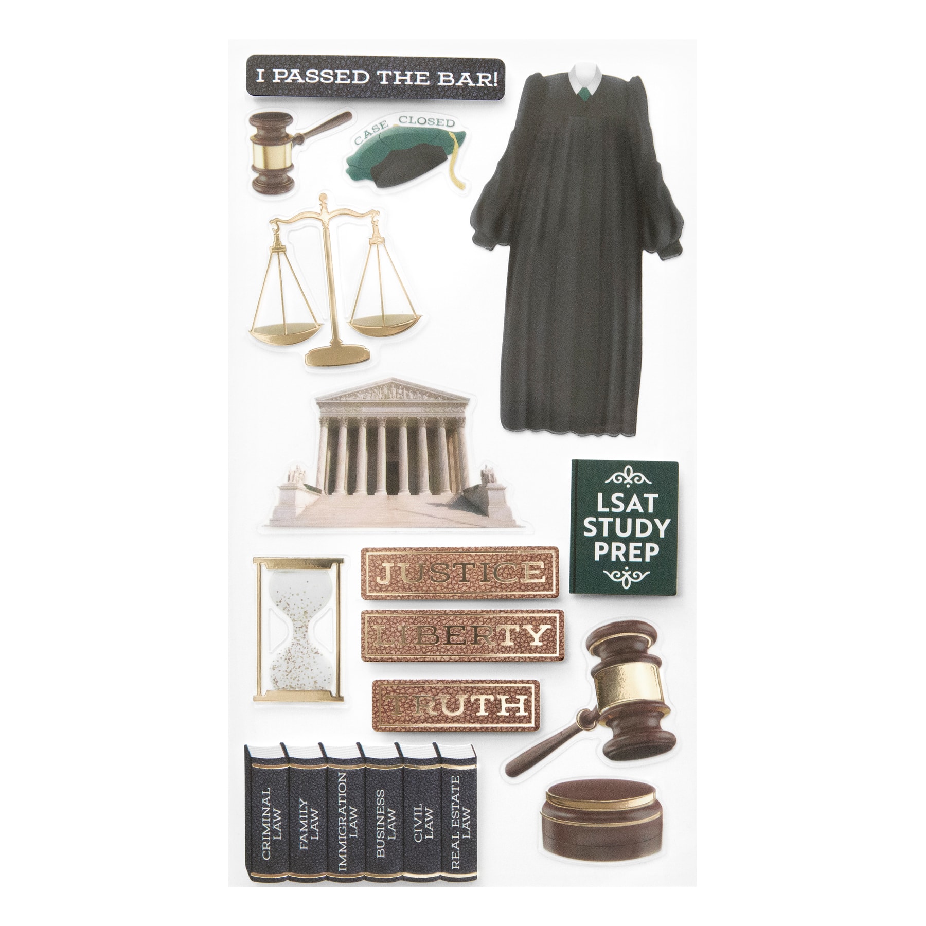 12 Pack: Law School Dimensional Stickers by Recollections™