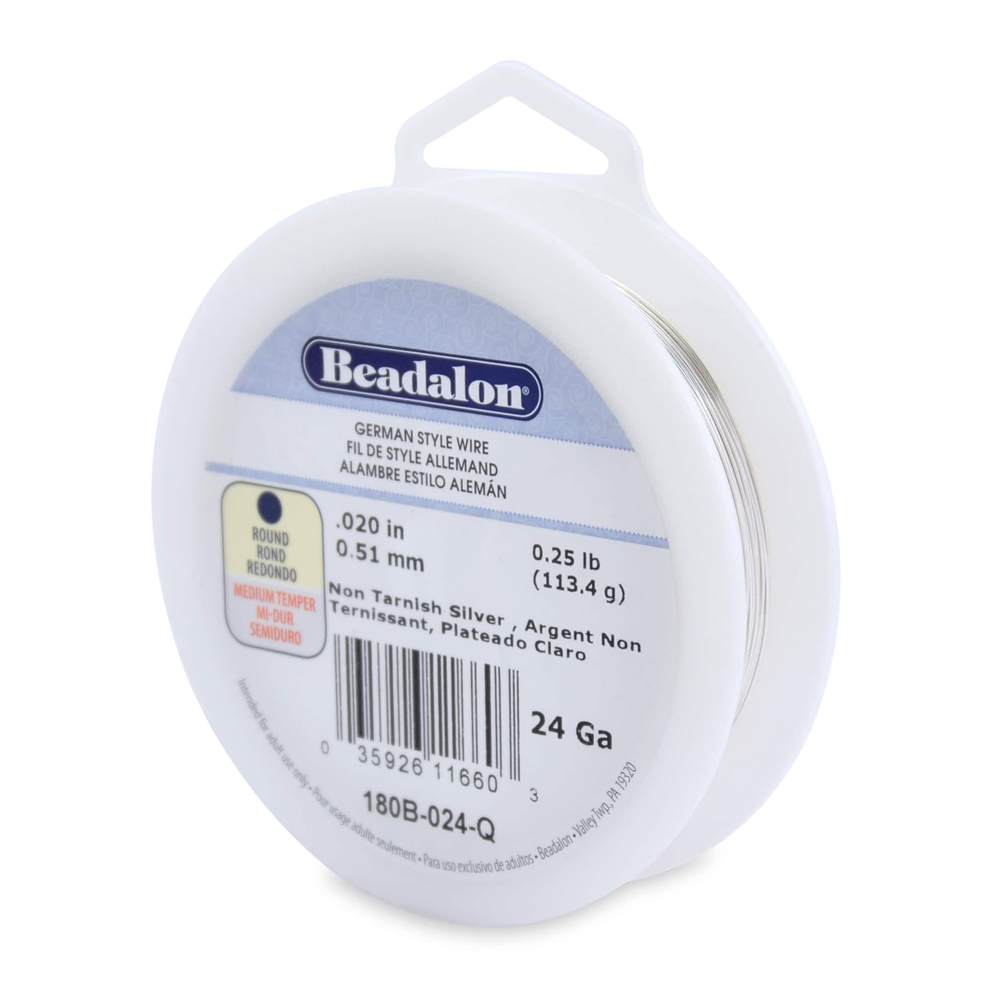 Beadalon® 24 Gauge Non Tarnish Silver German Style Wire