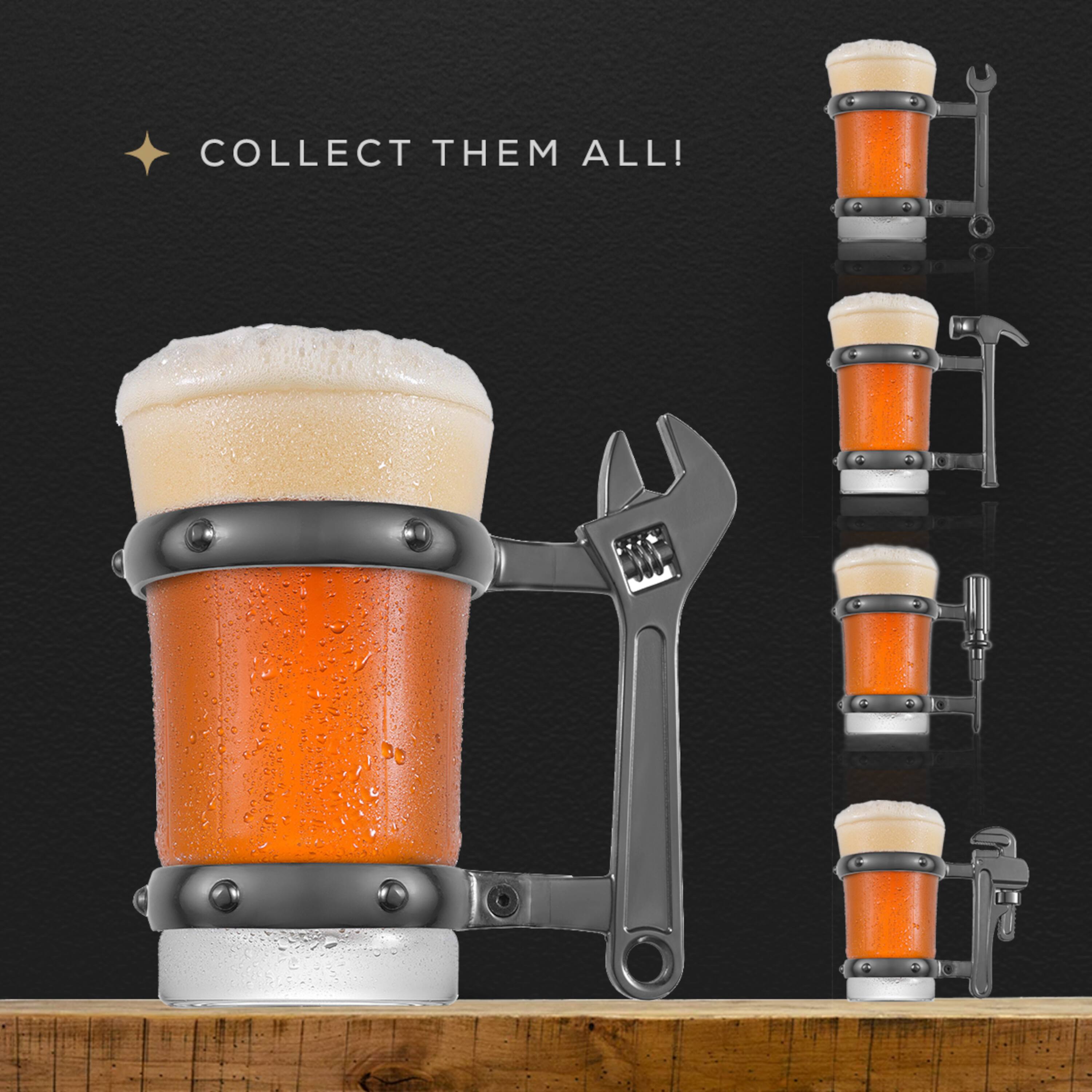 JoyJolt® Tools Collection 17oz. Adjustable Wrench Handle Single Beer Mug