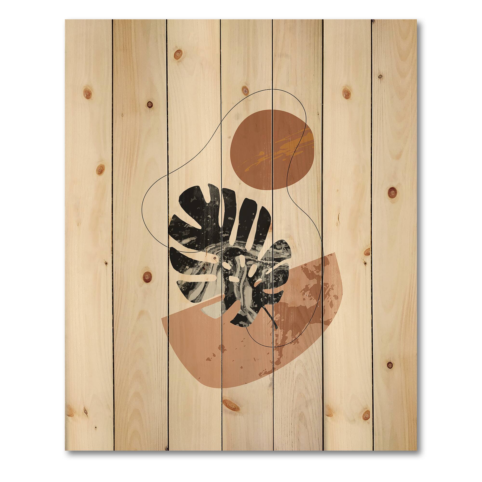 Designart - Abstract Shapes & Tropical Monstera Leaves