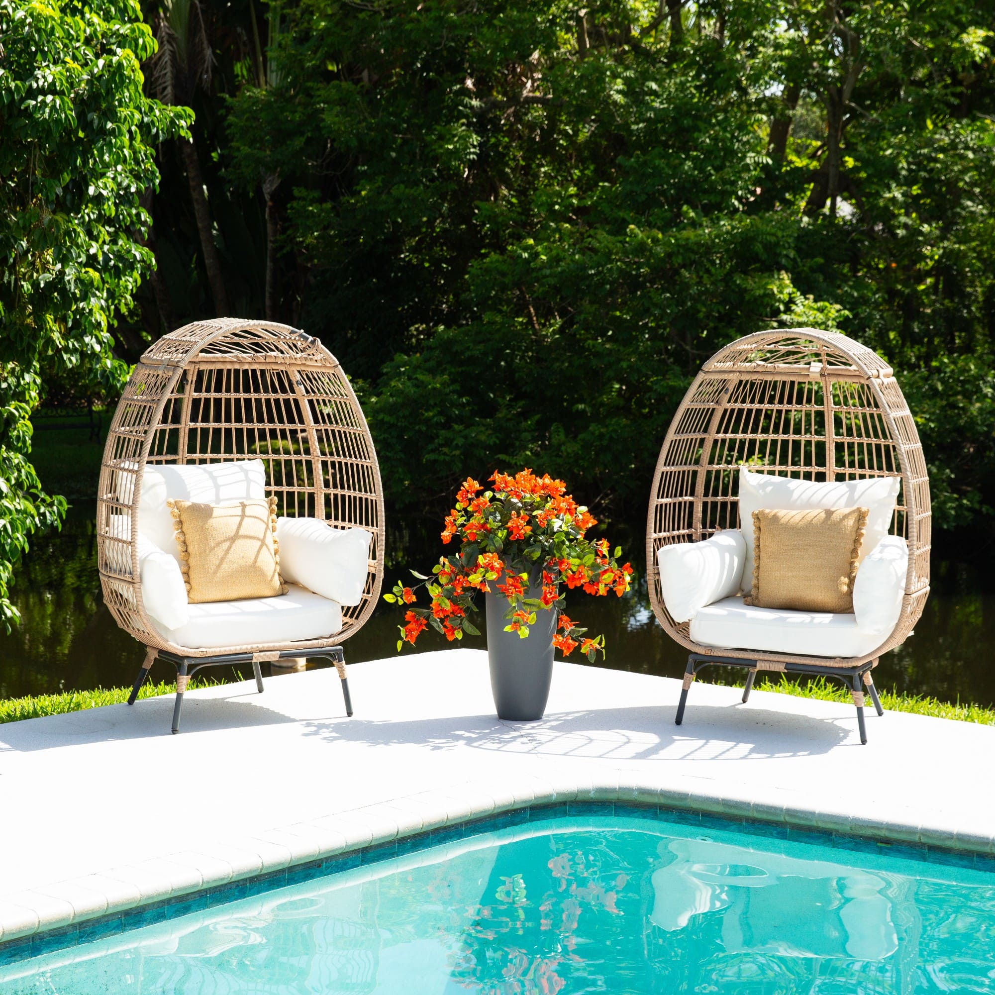 28" UV Resistant Artificial Bougainvillea Hanging Plants, 2ct.