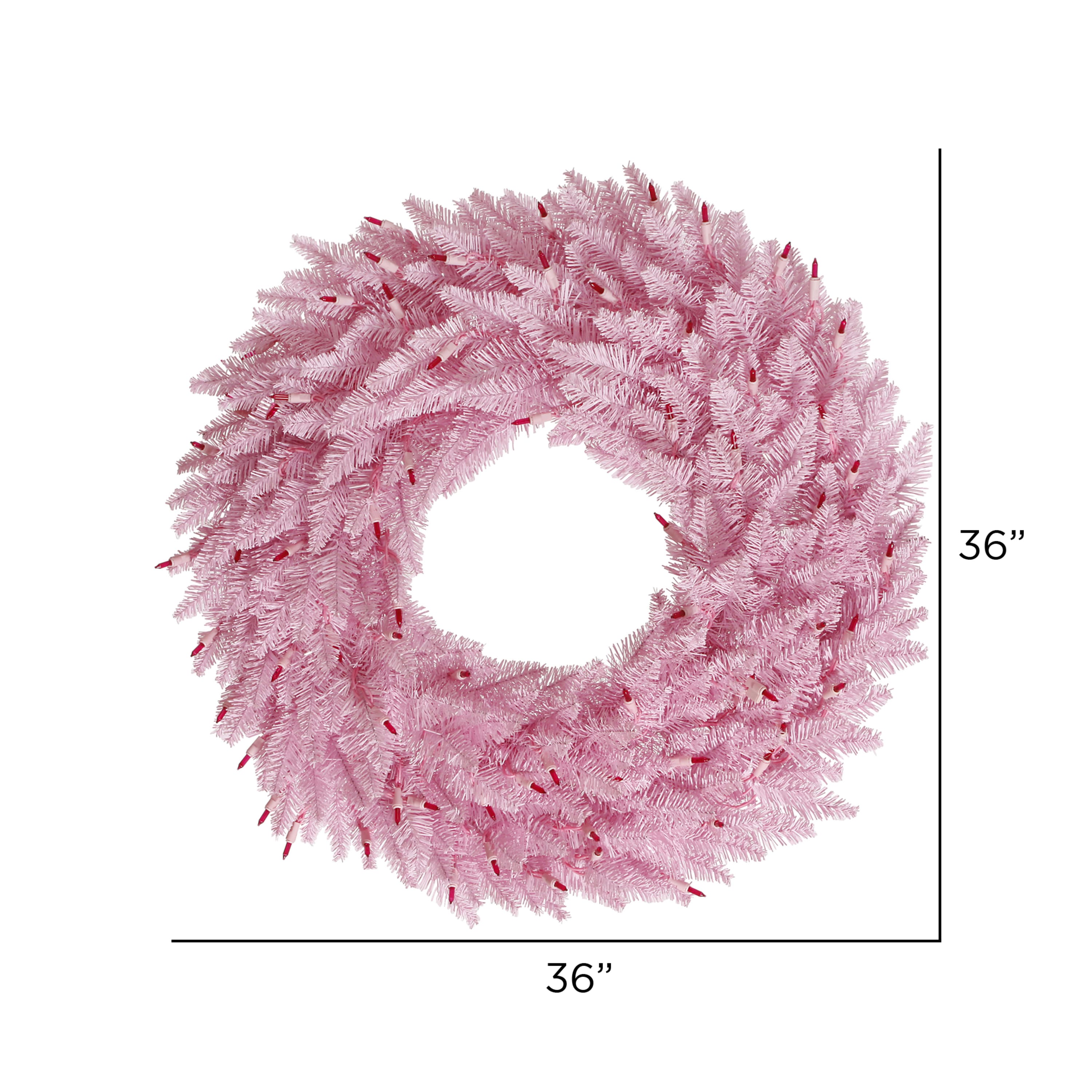 36" Pink Fir Wreath