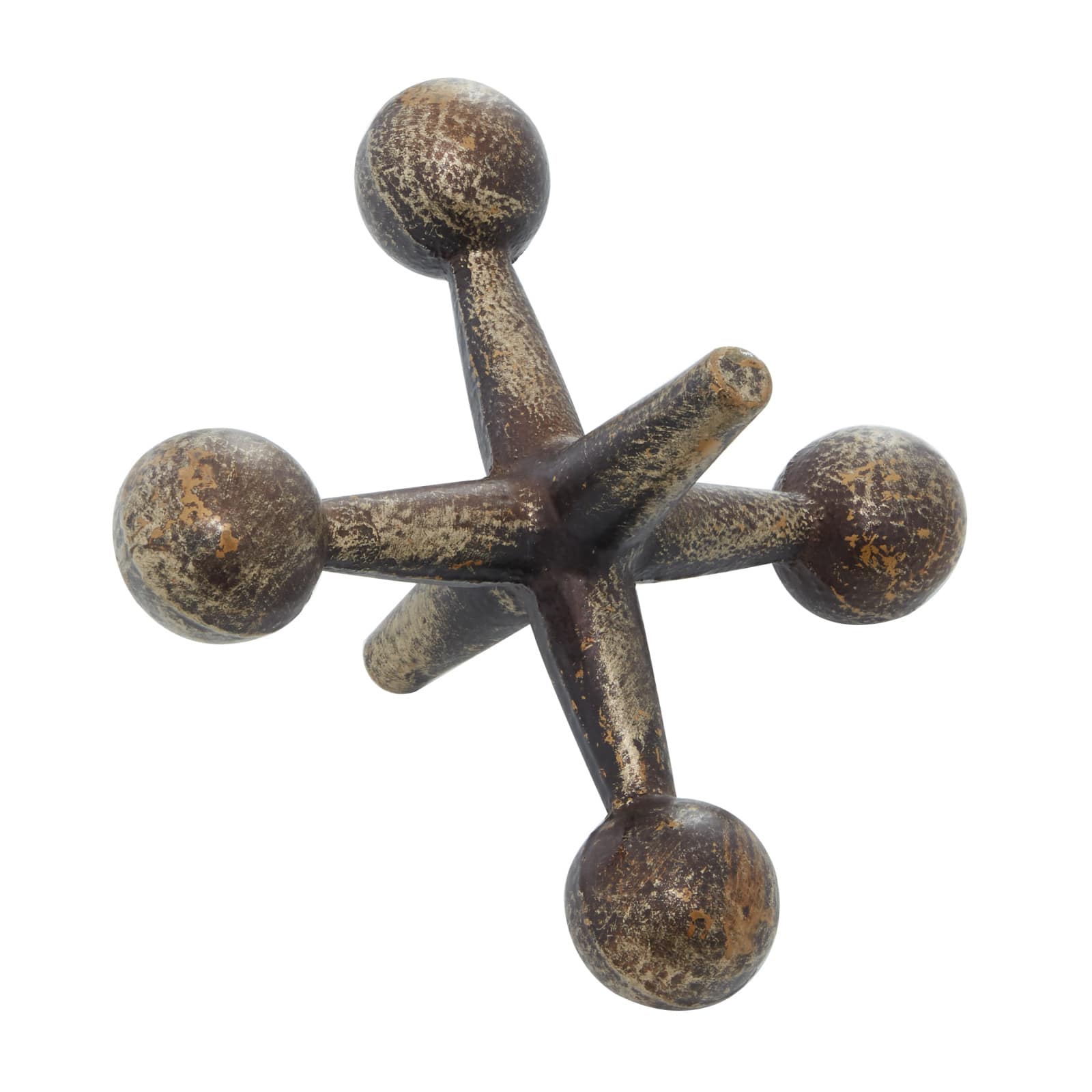 Gold Metal Modern Geometric Sculpture Set
