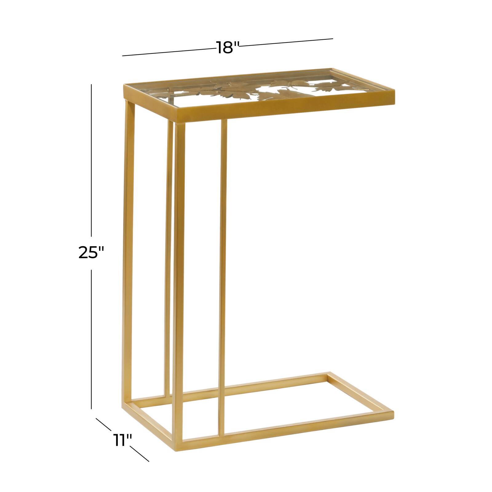25" Gold Metal Contemporary Accent Table