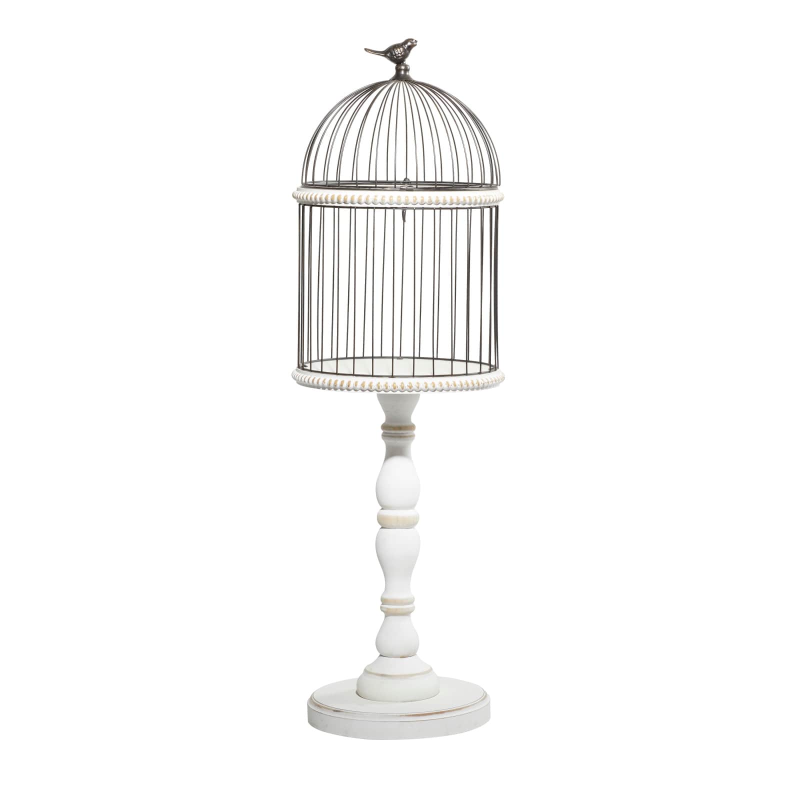 White Wood Farmhouse Birdcage, 44" x 14" x 14"