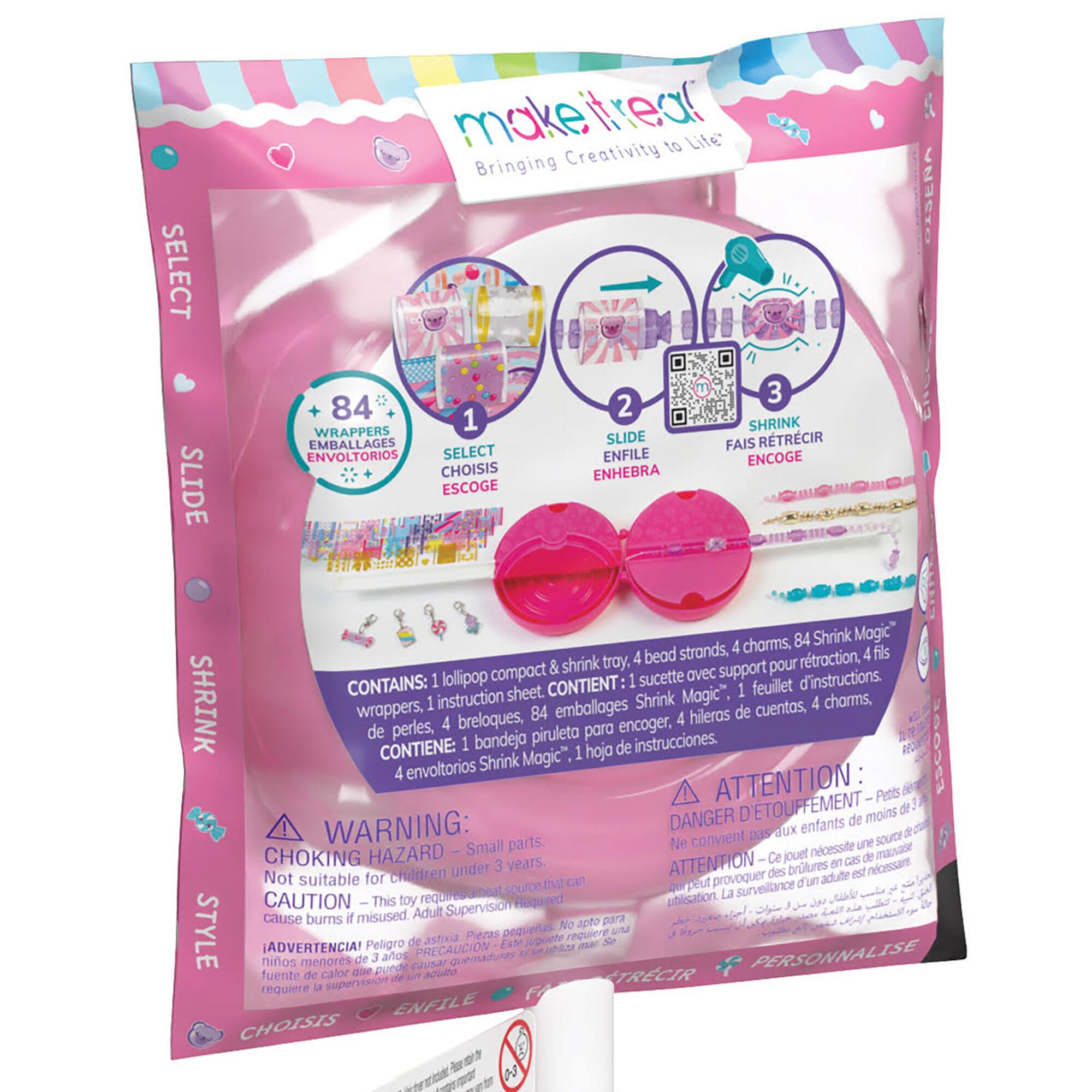 Make It Real™ Shrink Magic™ Sweet & Sour Lollipop Bracelet Kit Set