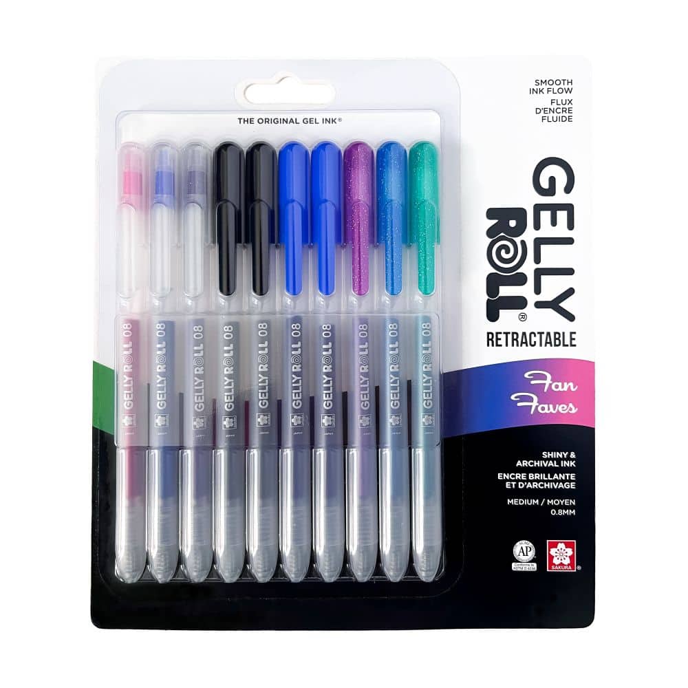 Sakura® Gelly Roll® 0.8mm Medium Point Retractable Fan Faves Gel Pen Set