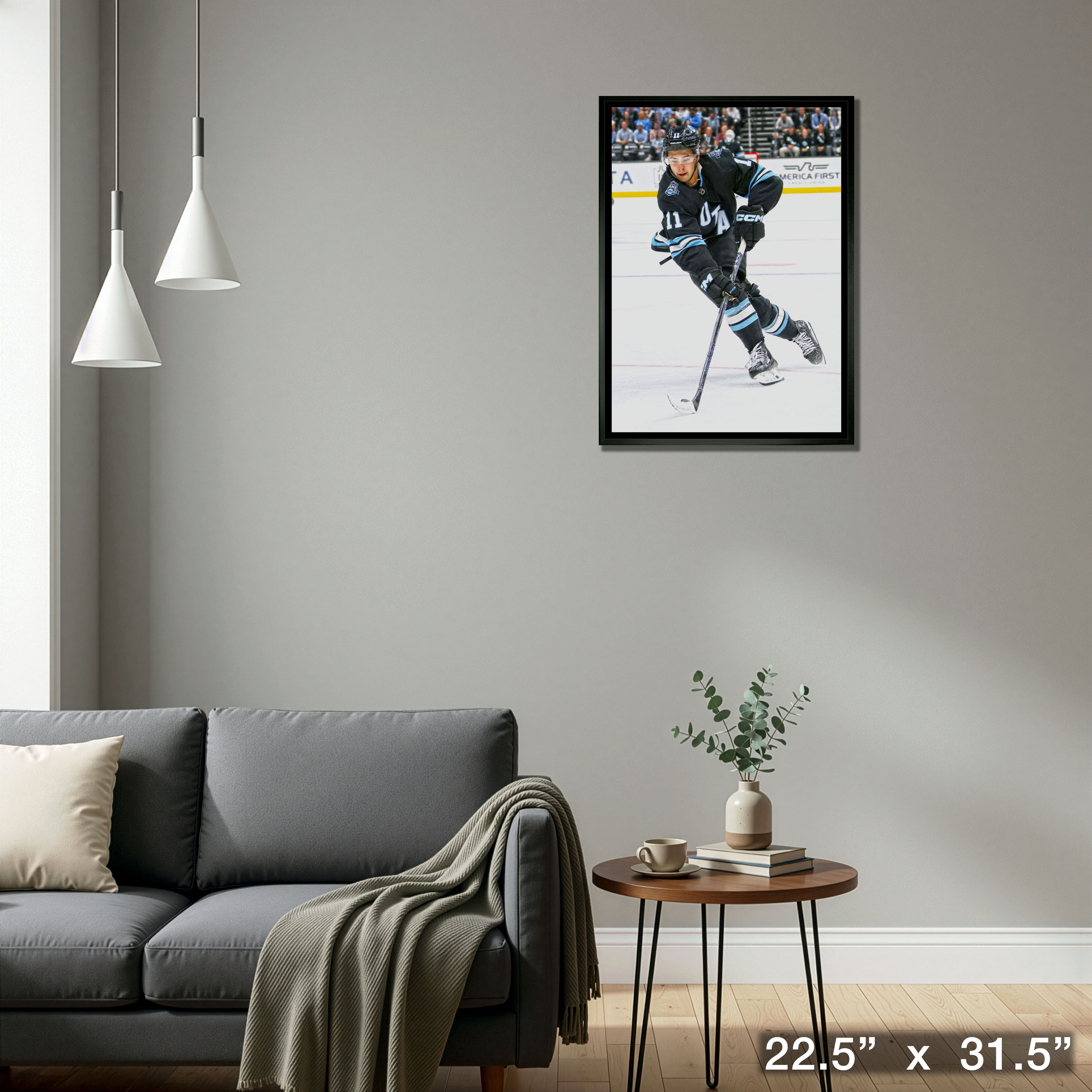 Dylan Guenther 20" x 29" Framed Canvas Utah Mammoth 22.5" x 31.5"