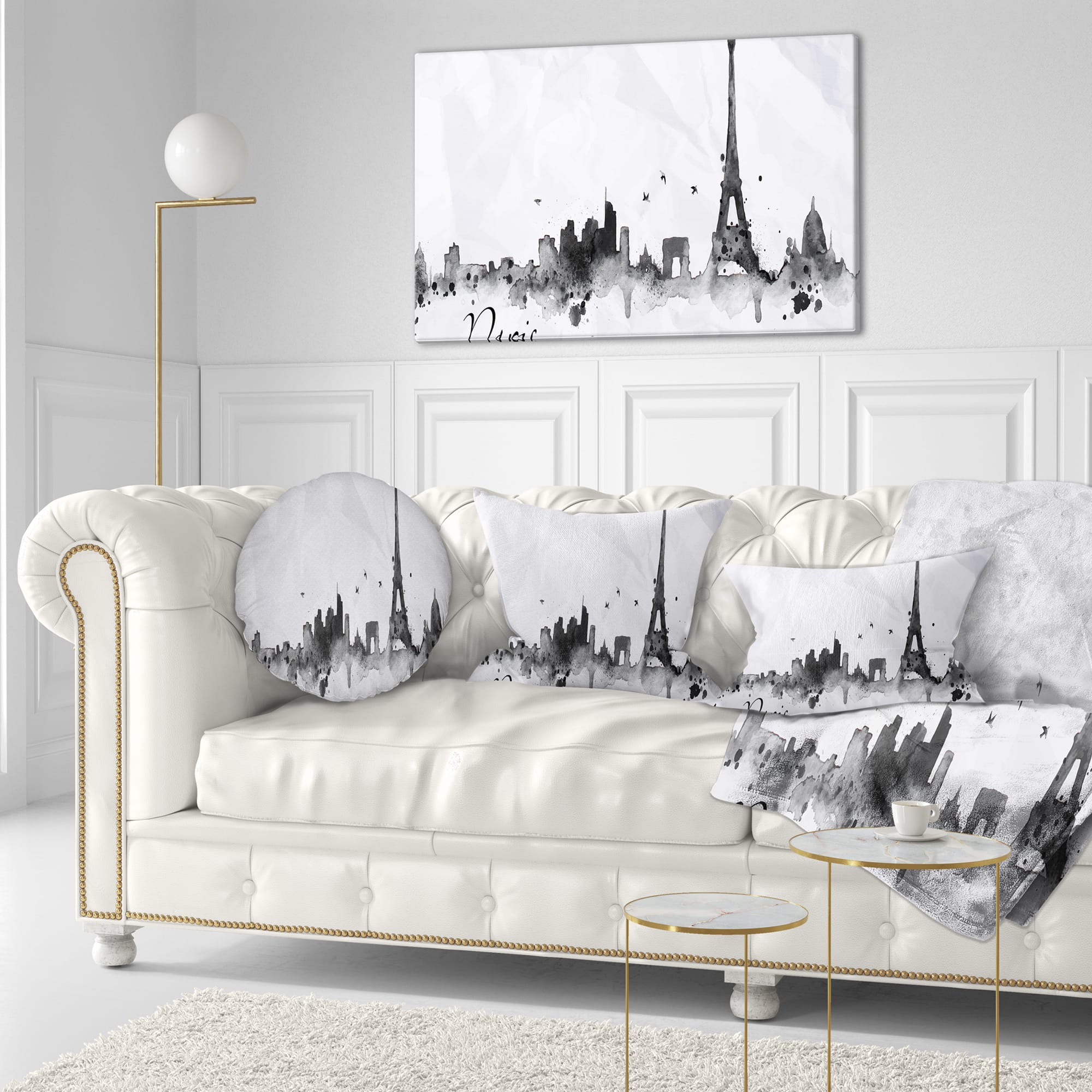 Designart - Paris with Eiffel Silhouette