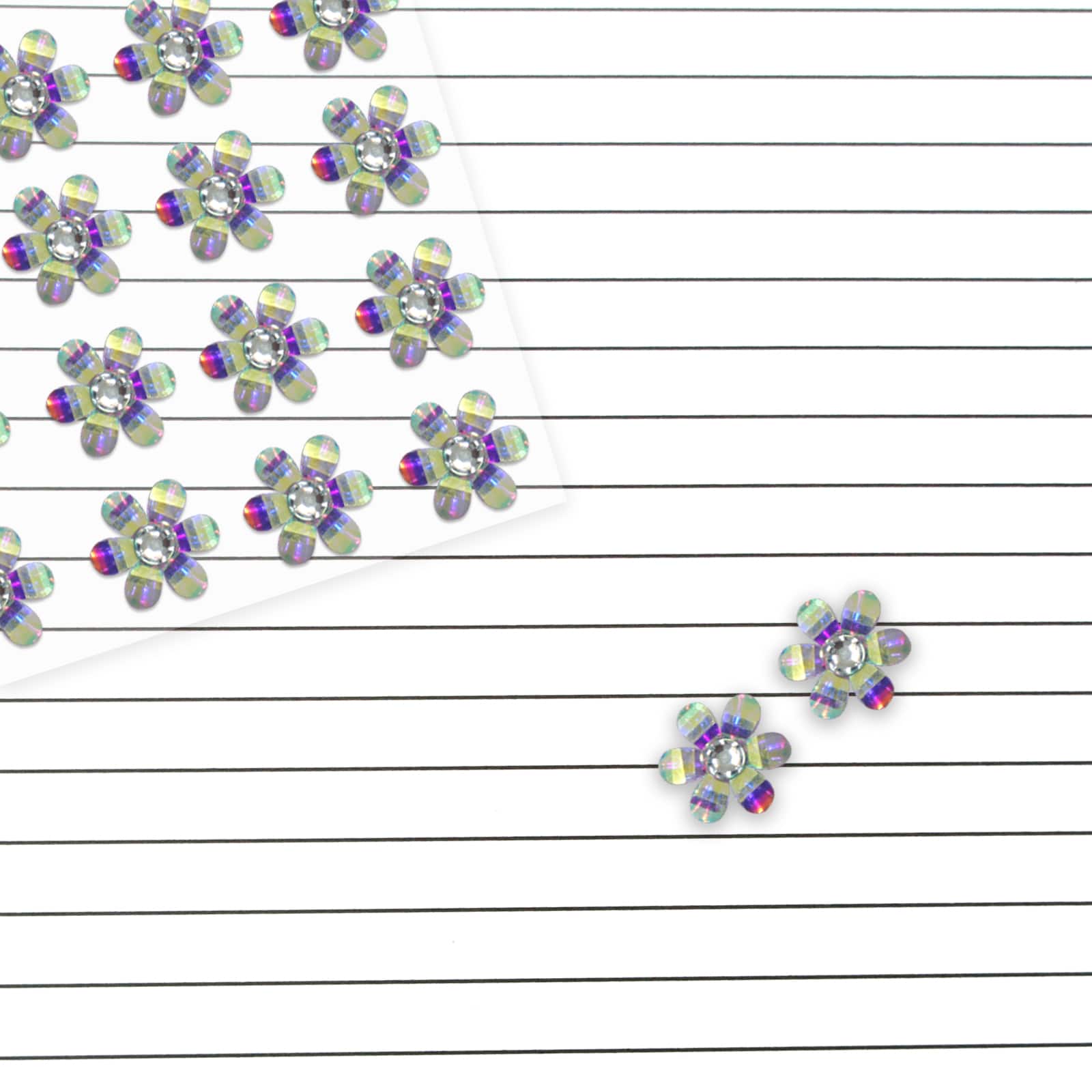 12 Packs: 20 ct. (240 total) Clear Iridescent Bling Flower Stickers by Recollections™