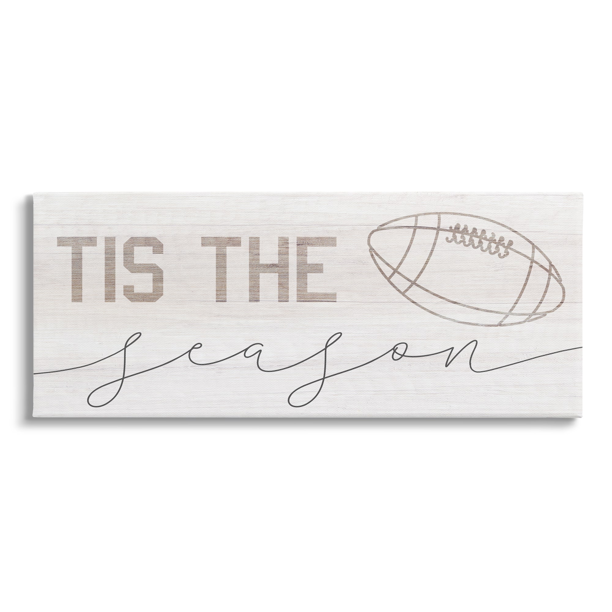 Stupell Industries Tis The Season Football Canvas Wall Art in Beige | 20" x 48" | Michaels&reg;