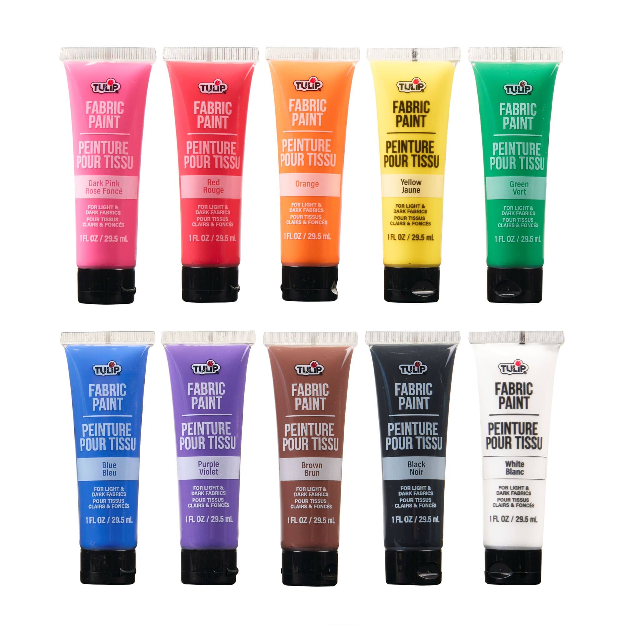 Tulip® Rainbow 10 Color Brush-On Fabric Paint Set