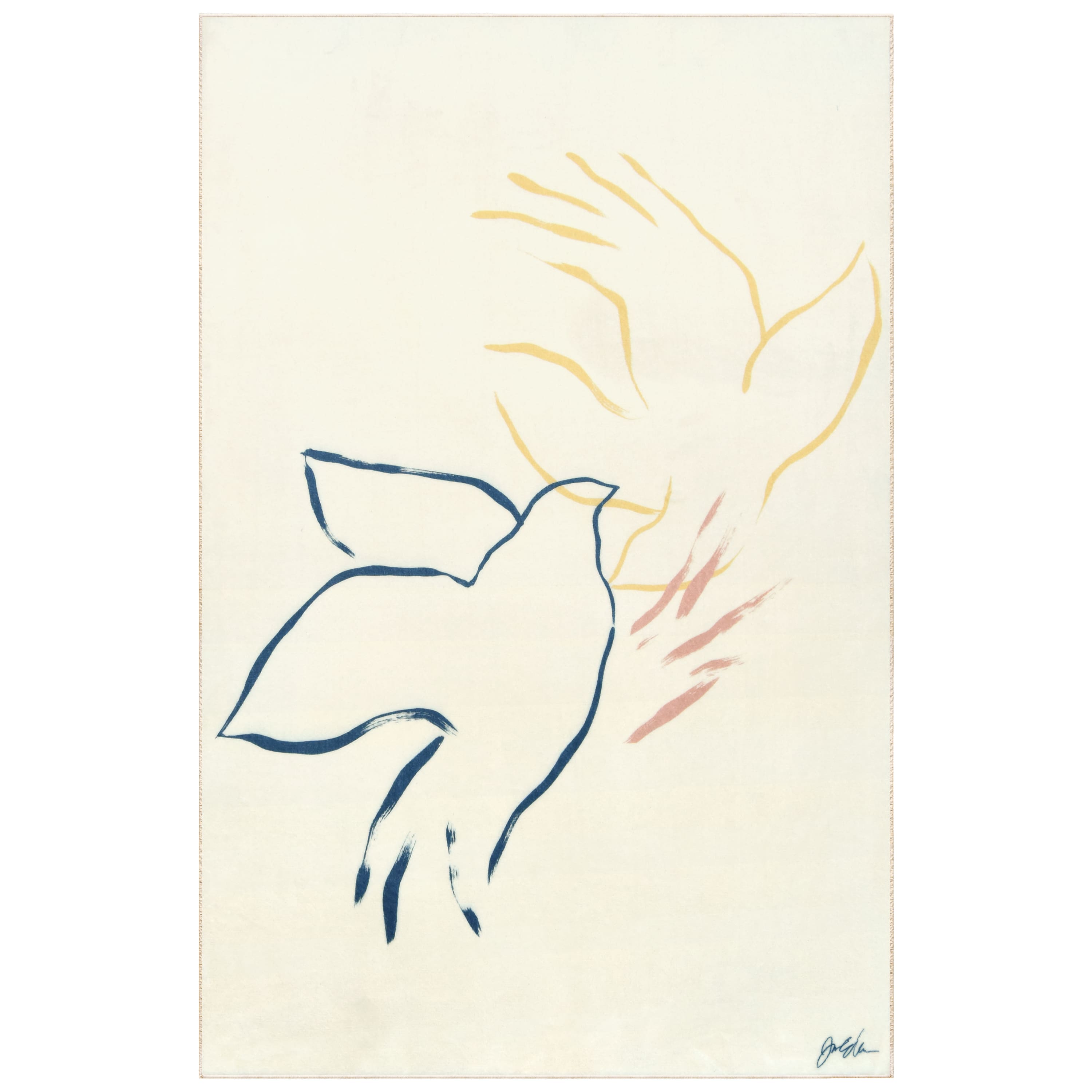 Empire Art Direct 5ft. x 7.5ft. Abstract Flock I Washable Area Rug