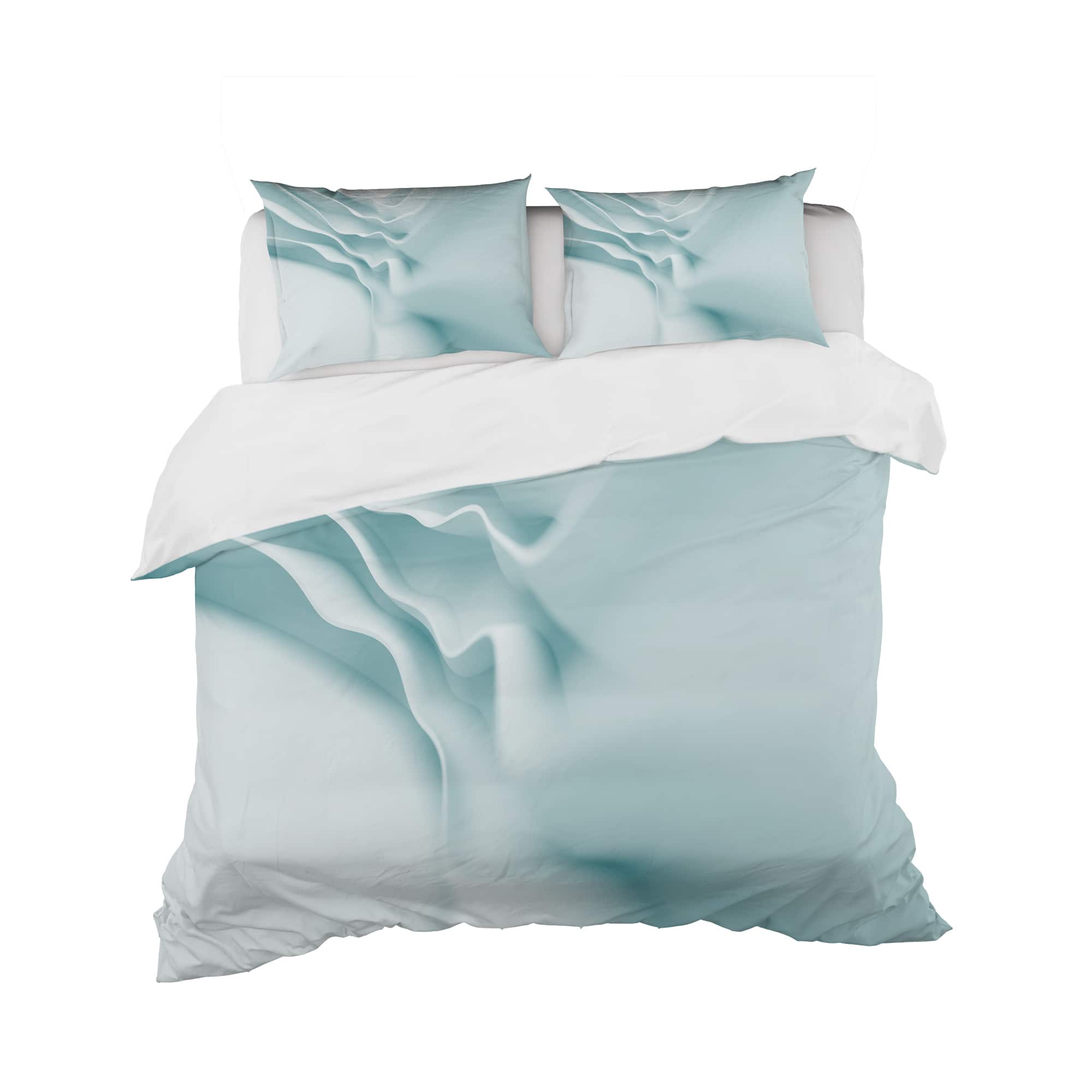Designart '3D Light Blue Abstract Architecture' Modern & Contemporary Bedding Set - Duvet Cover & Shams