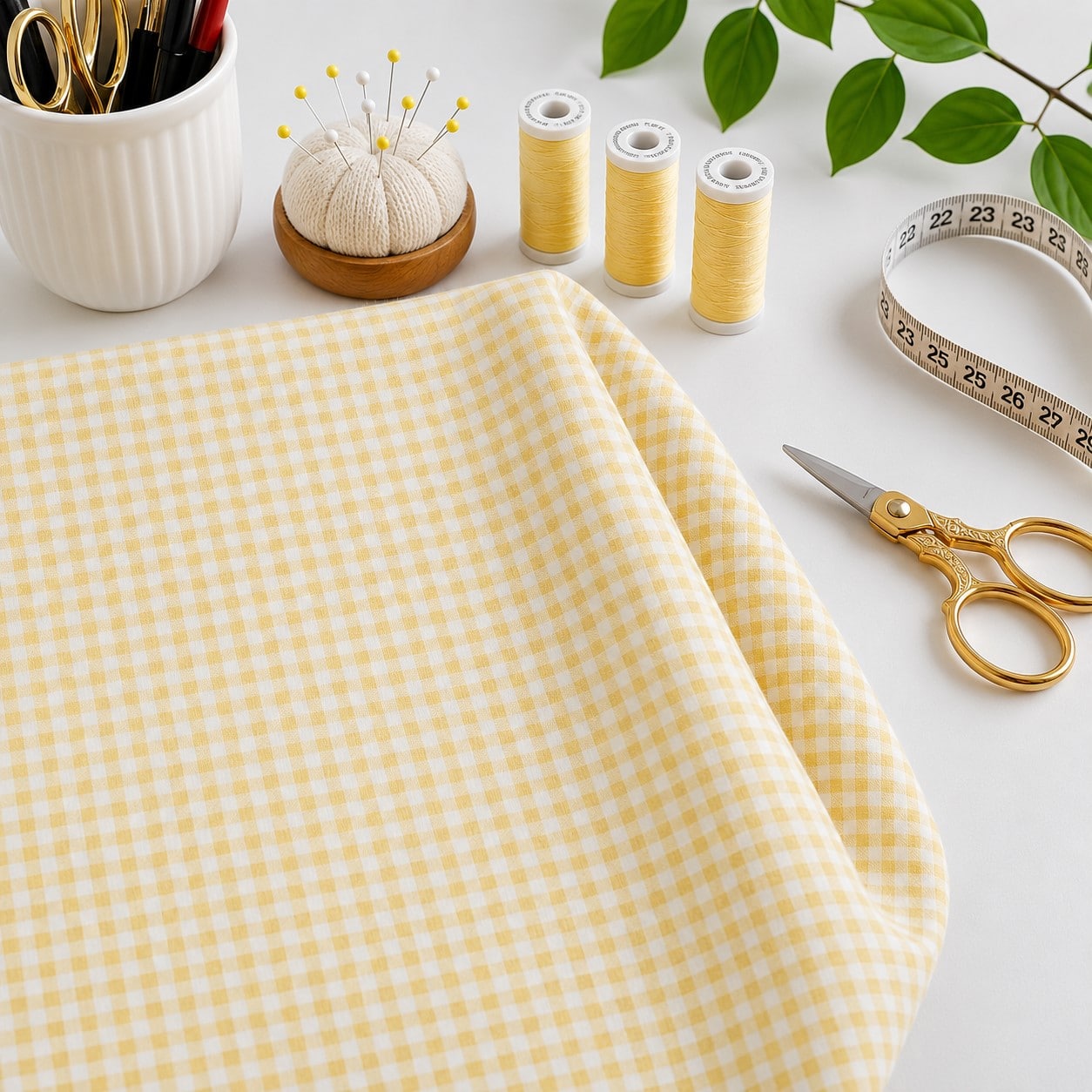 Super Snuggle Yellow Plaid Cotton Flannel
