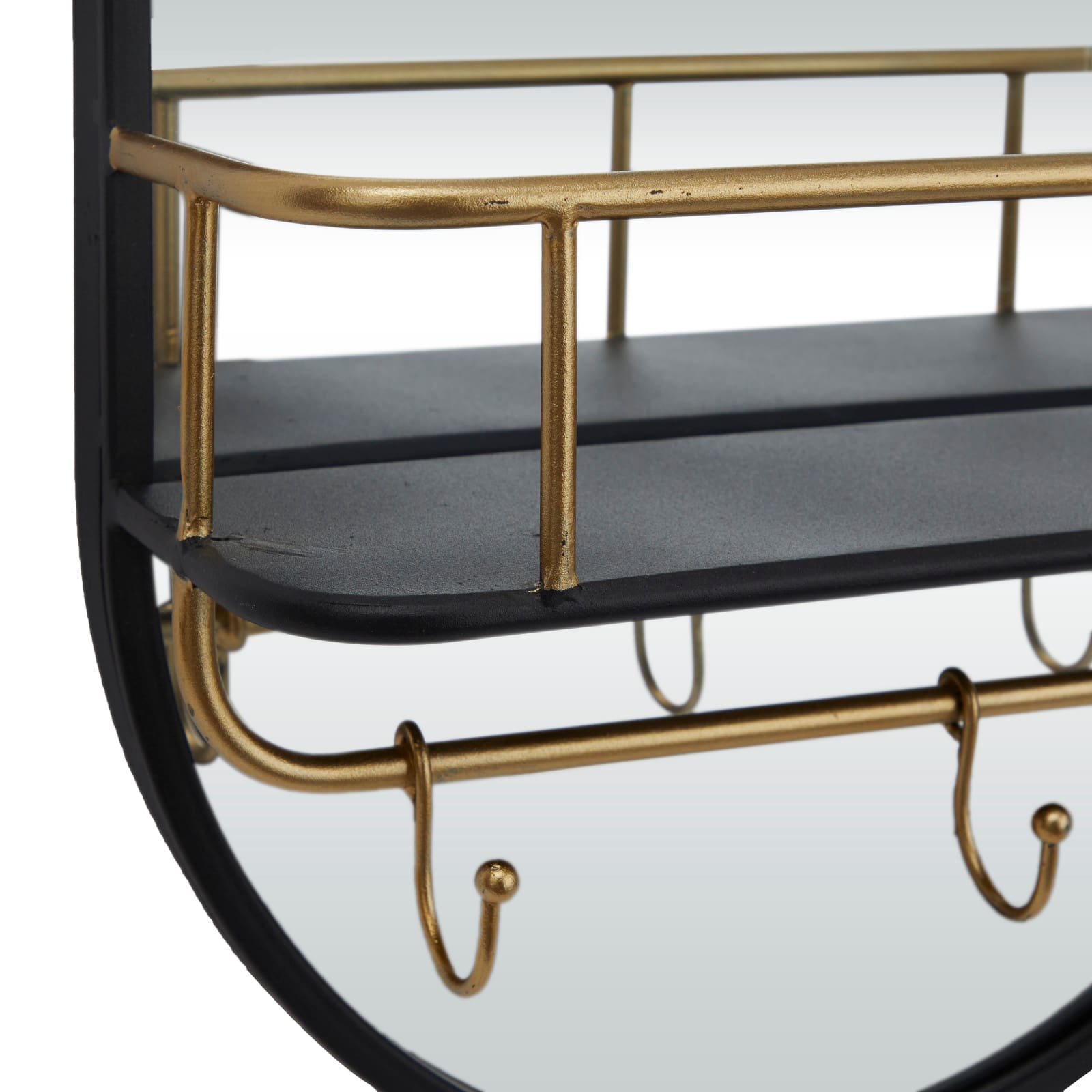 Black Metal Modern Wall Mirror, 14" x 5" x 28"