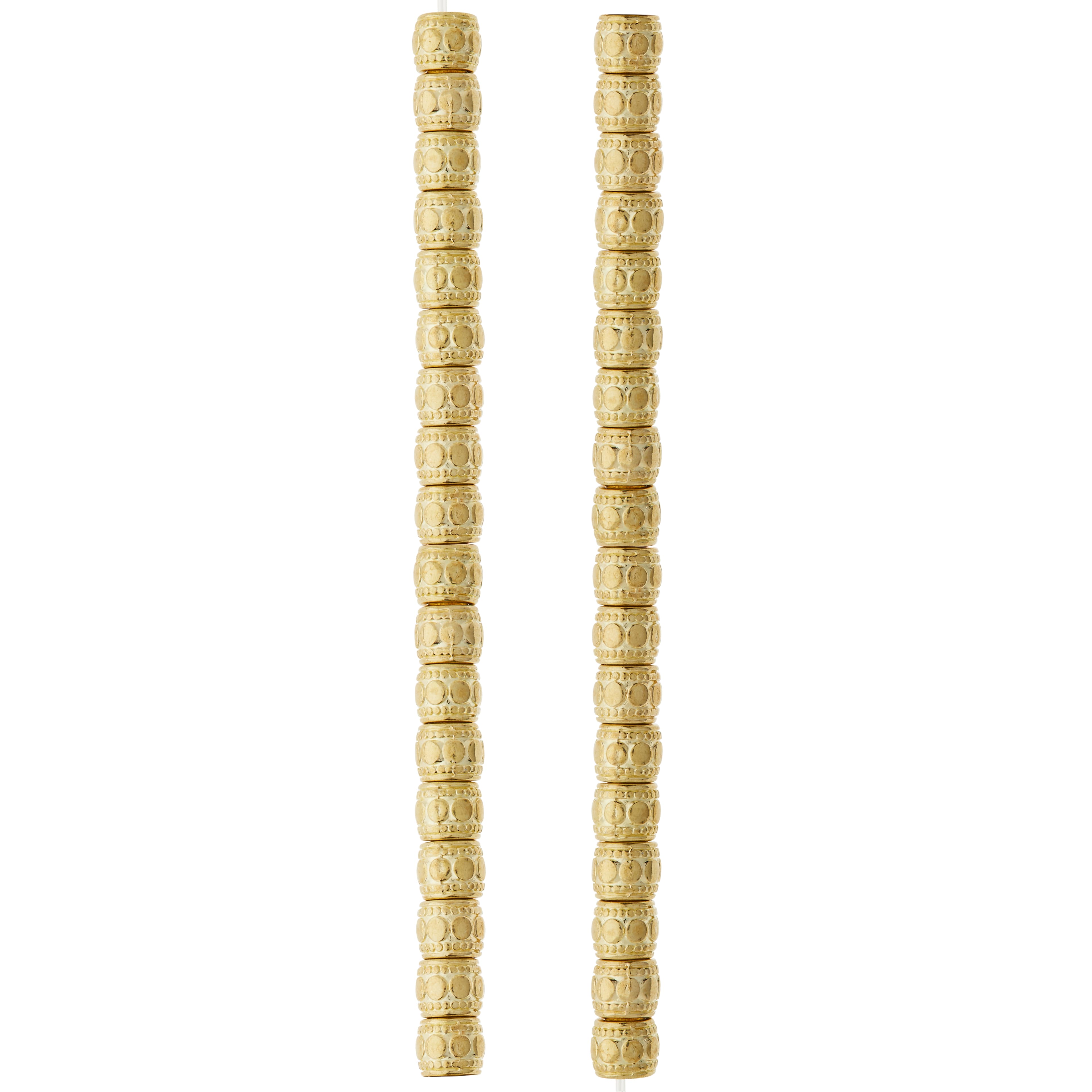 12 Pack: Gold Small Tube Beads, 7mm by Bead Landing™