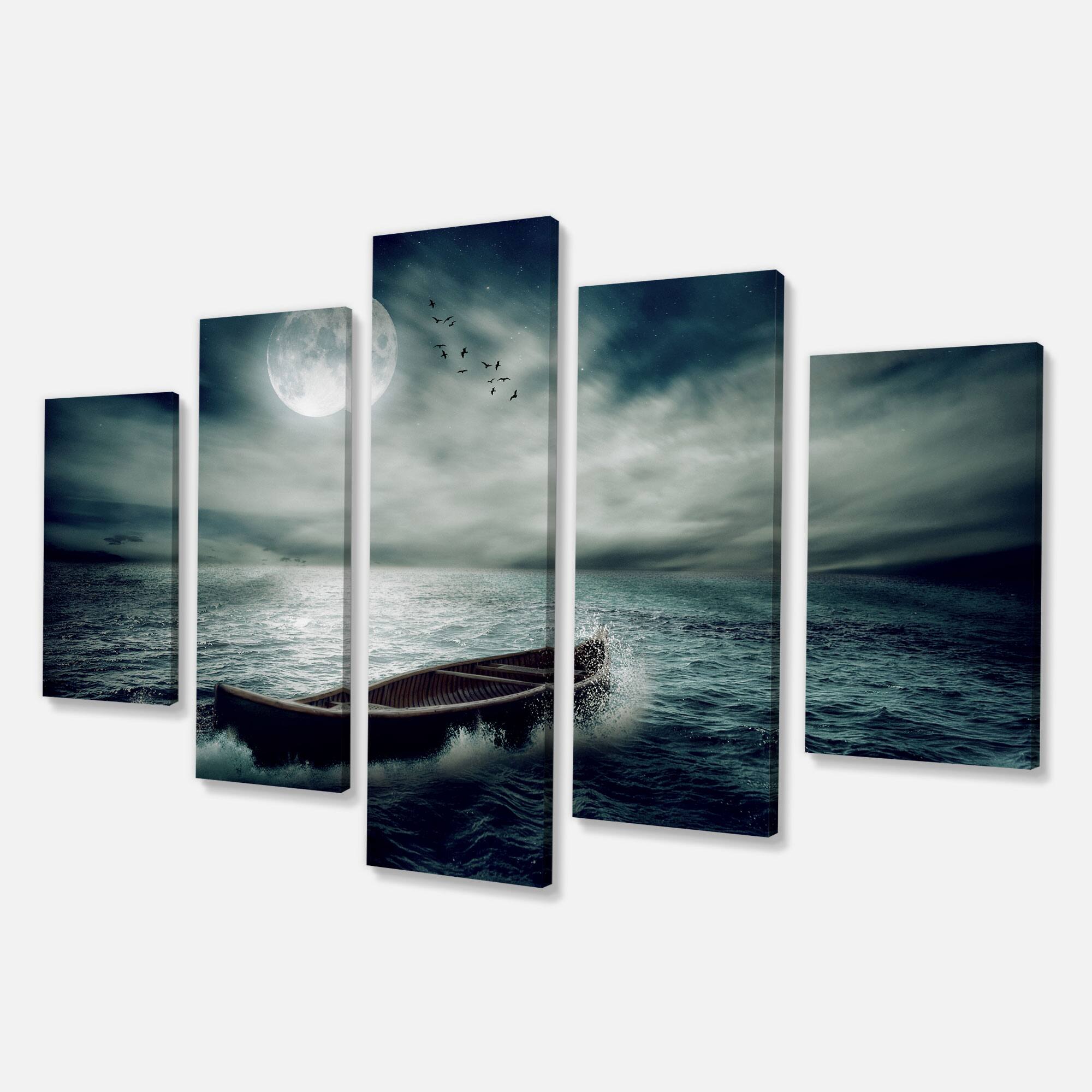 Designart - Boat Drifting Away After Storm