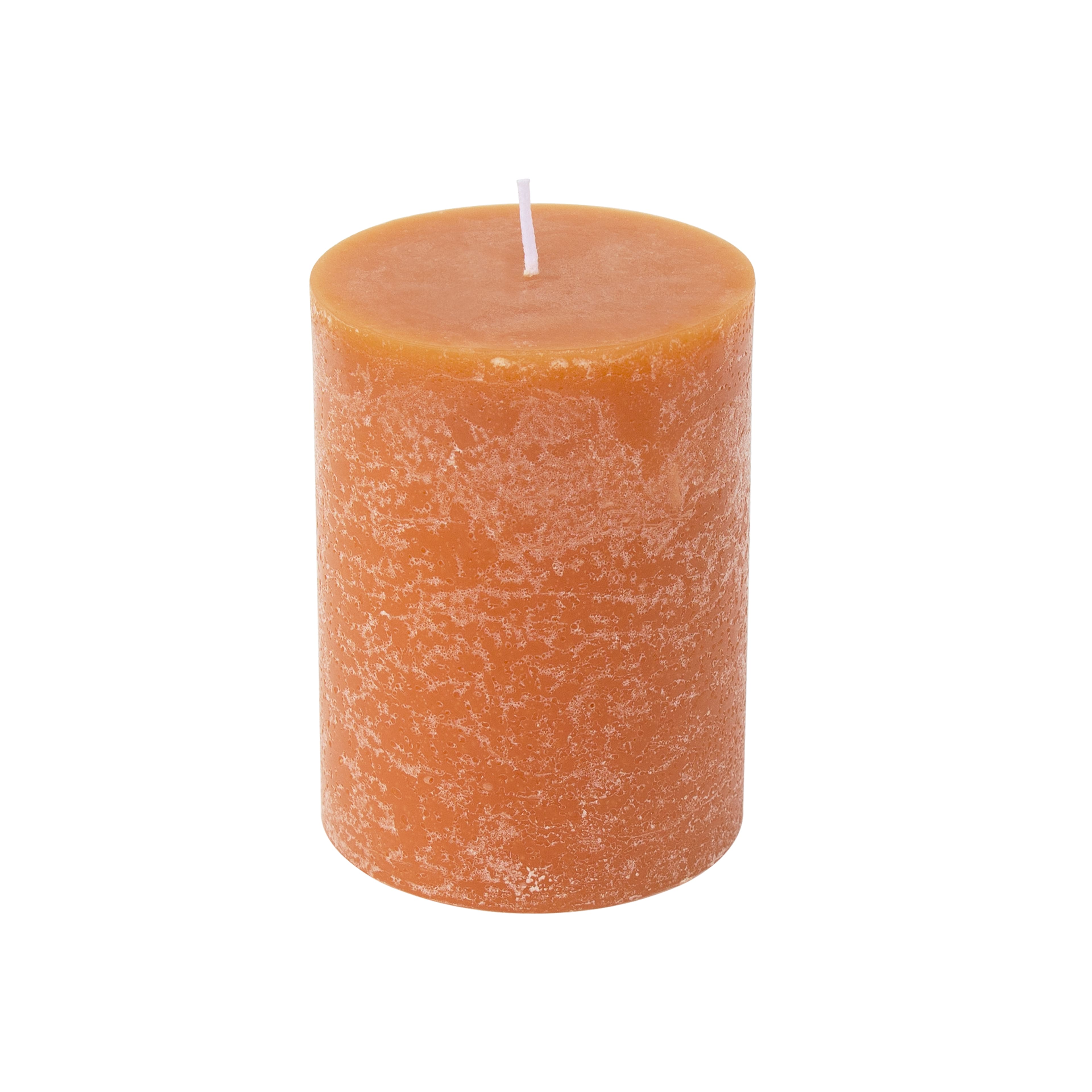 Orange Mottled Pillar Candle by Ashland