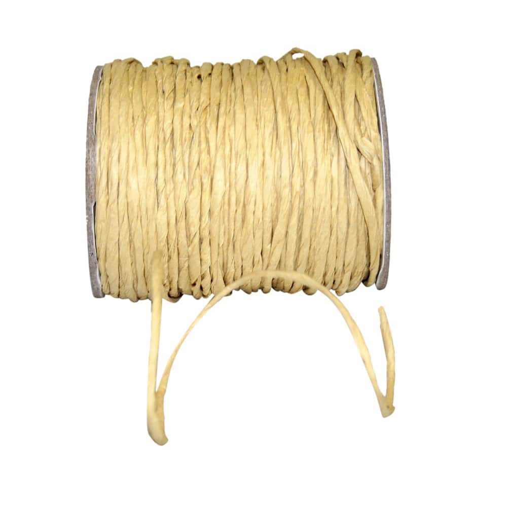JAM Paper 1/8" x 100yd.  Raffia Wired Straw Ribbon