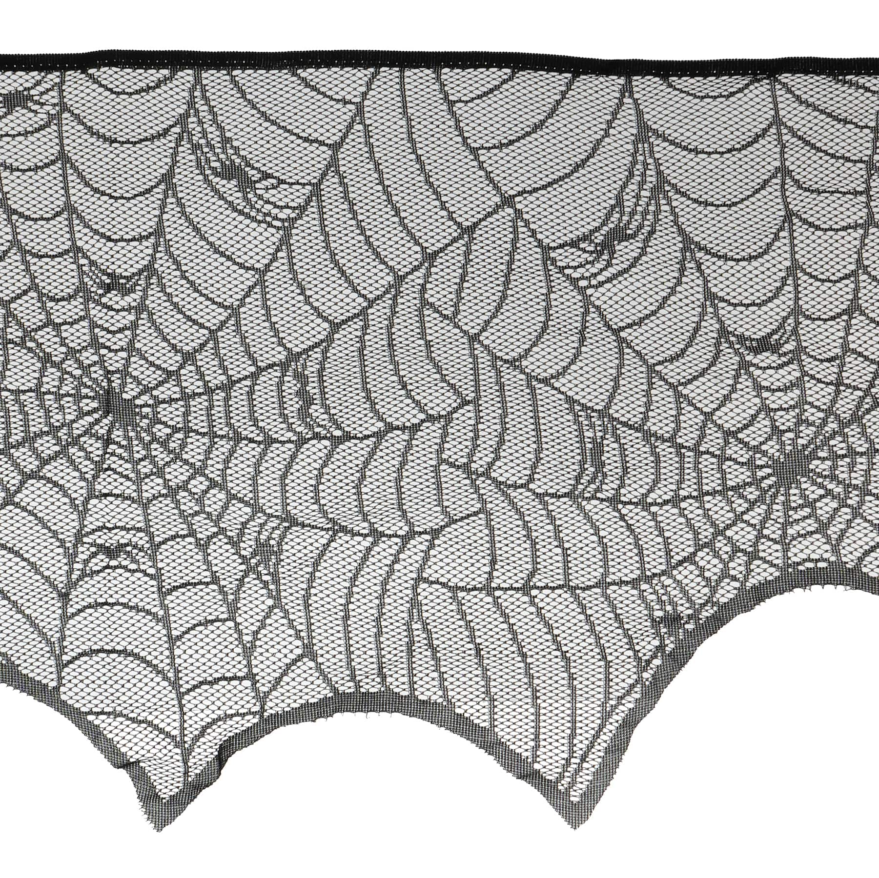 96" Black Spiderweb Lace Mantel Cover by Celebrate It™
