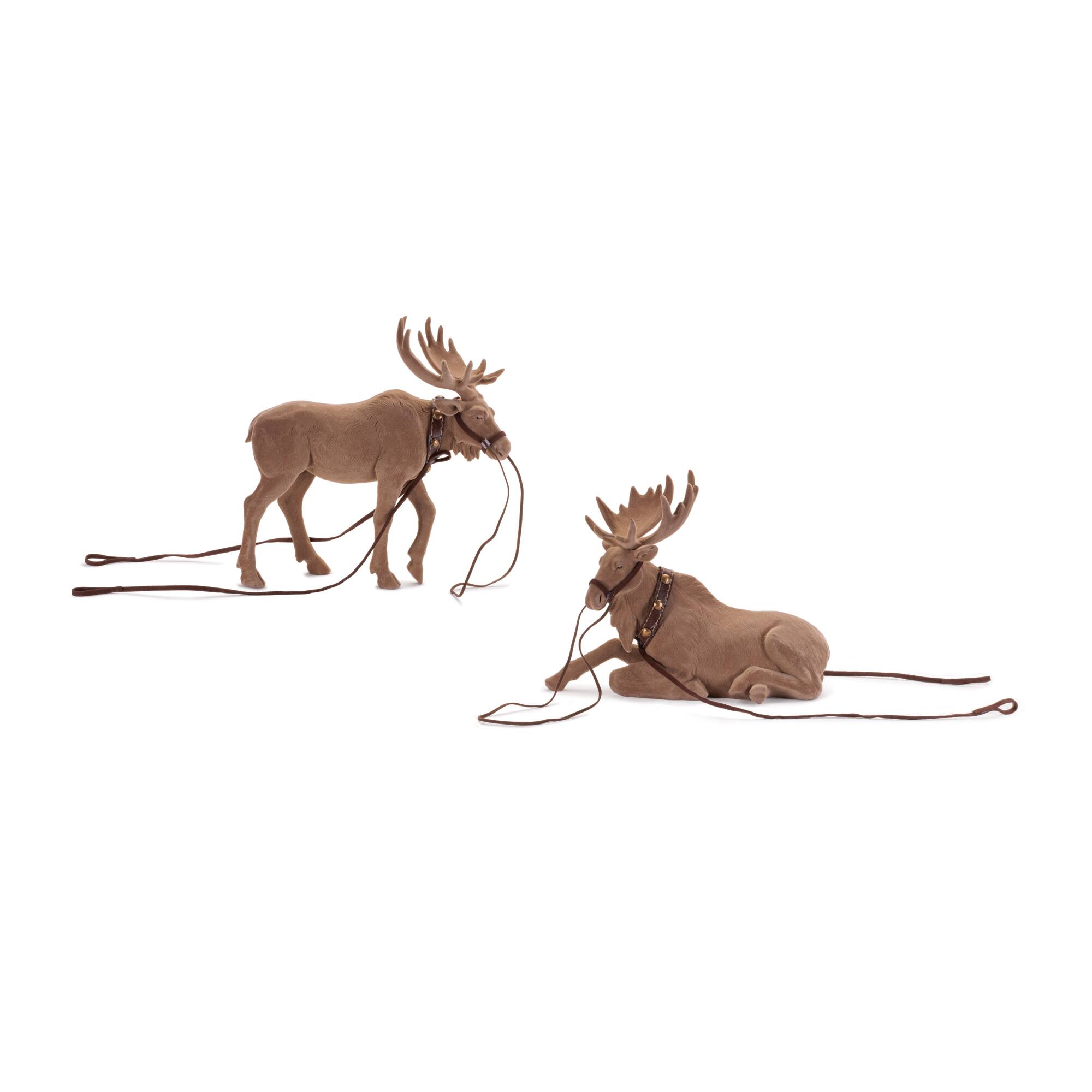 Melrose Felt Moose with Reigns Décor Set