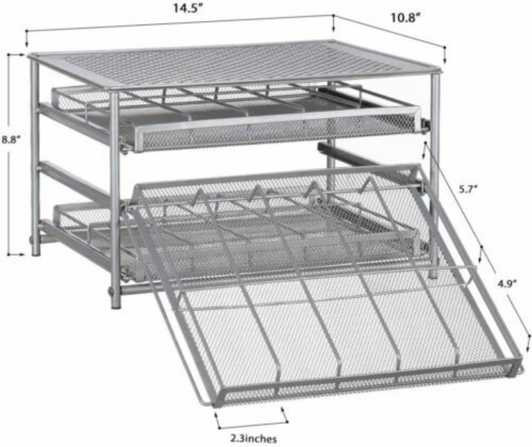NEX™ 3-Tier 30-Bottle Metal Spice Rack with Drawer Organizer