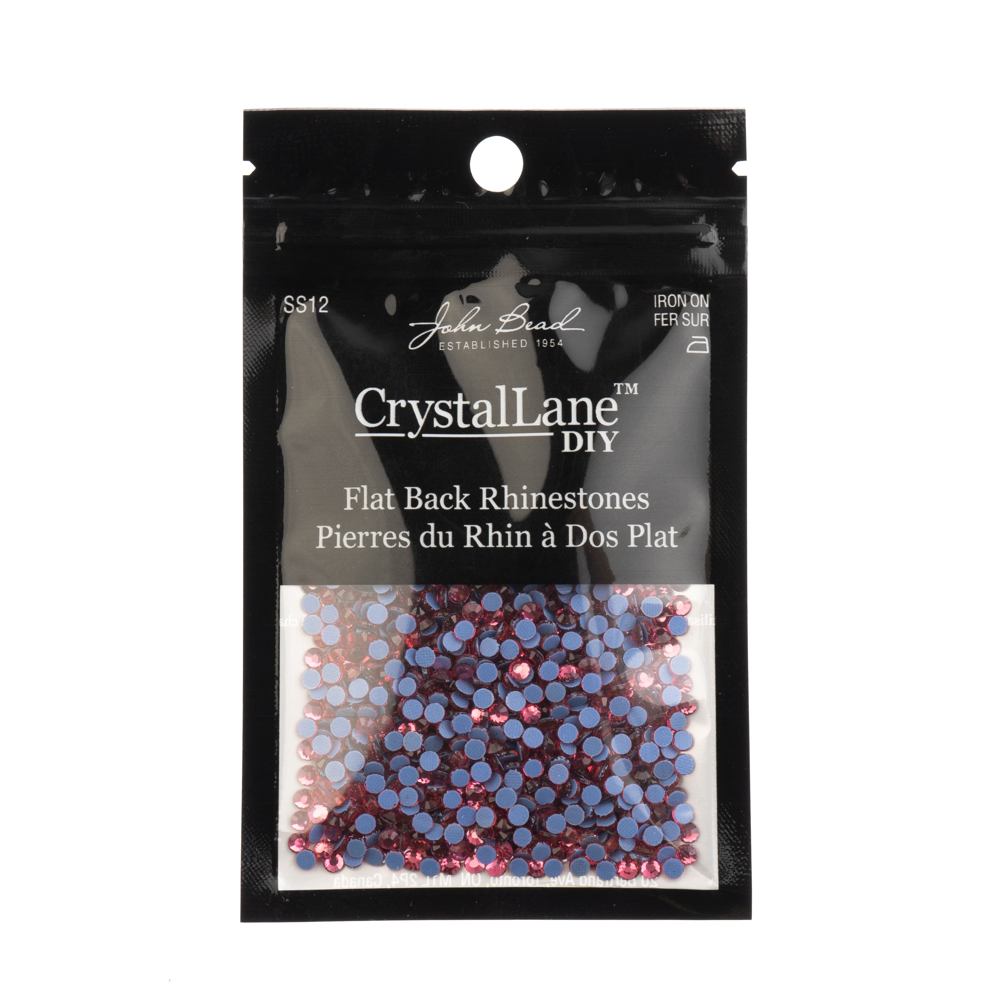 Crystal Lane DIY SS6 Round Glass Flatback Hotfix Rhinestones, 1,440ct