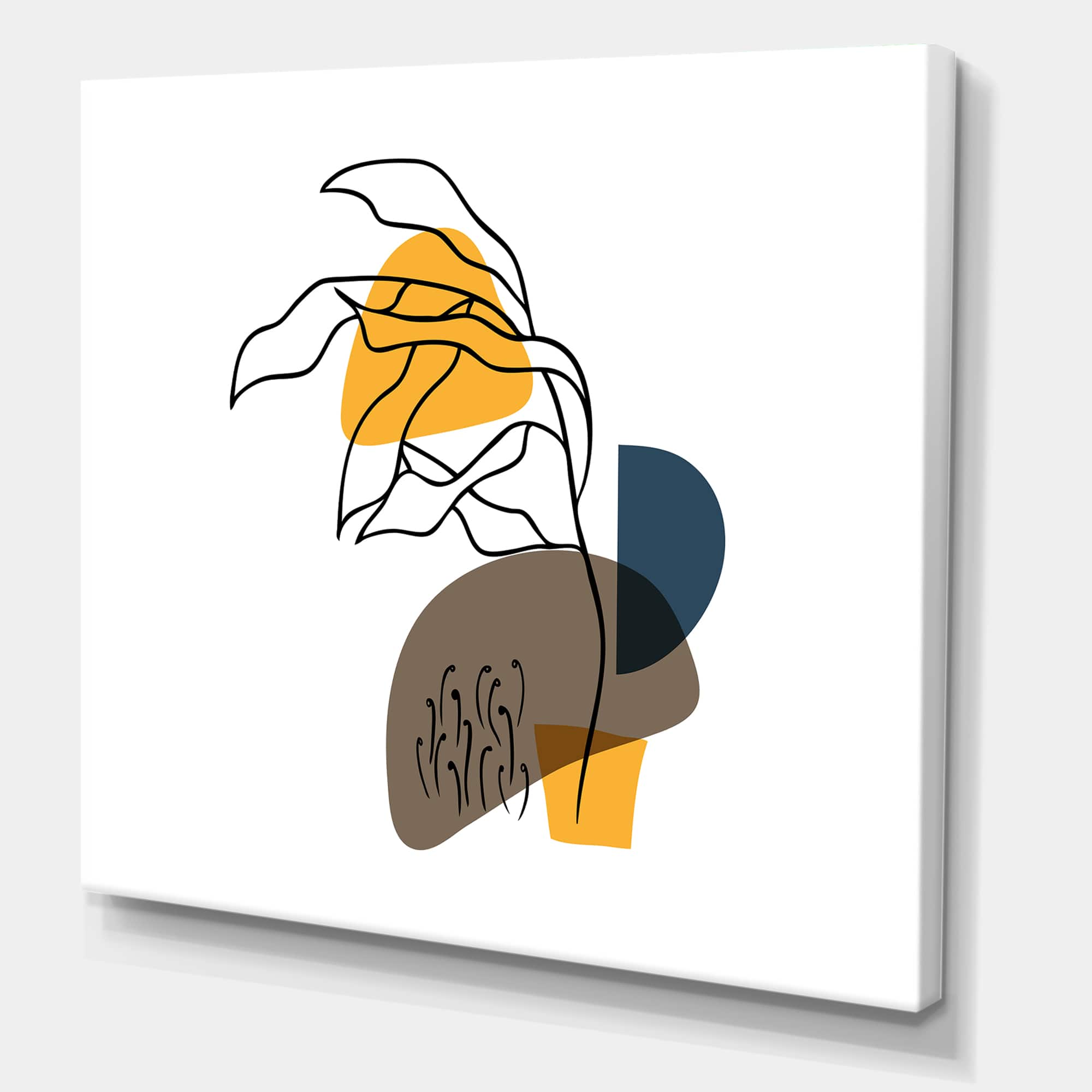 Designart - Abstract Flowers On Minimal Shapes V