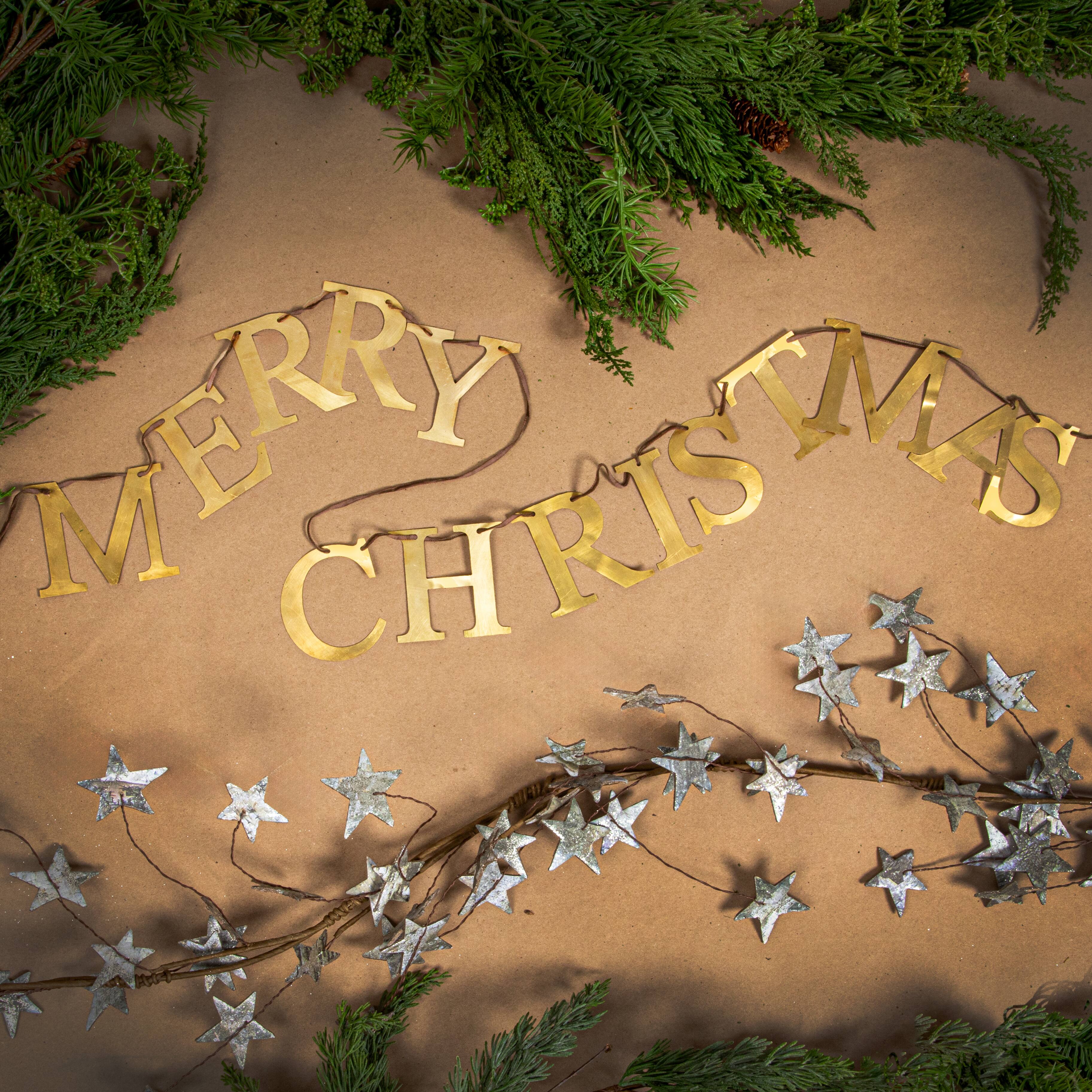 Hello Honey® 6ft. Platinum Finish Glitter Star Garland