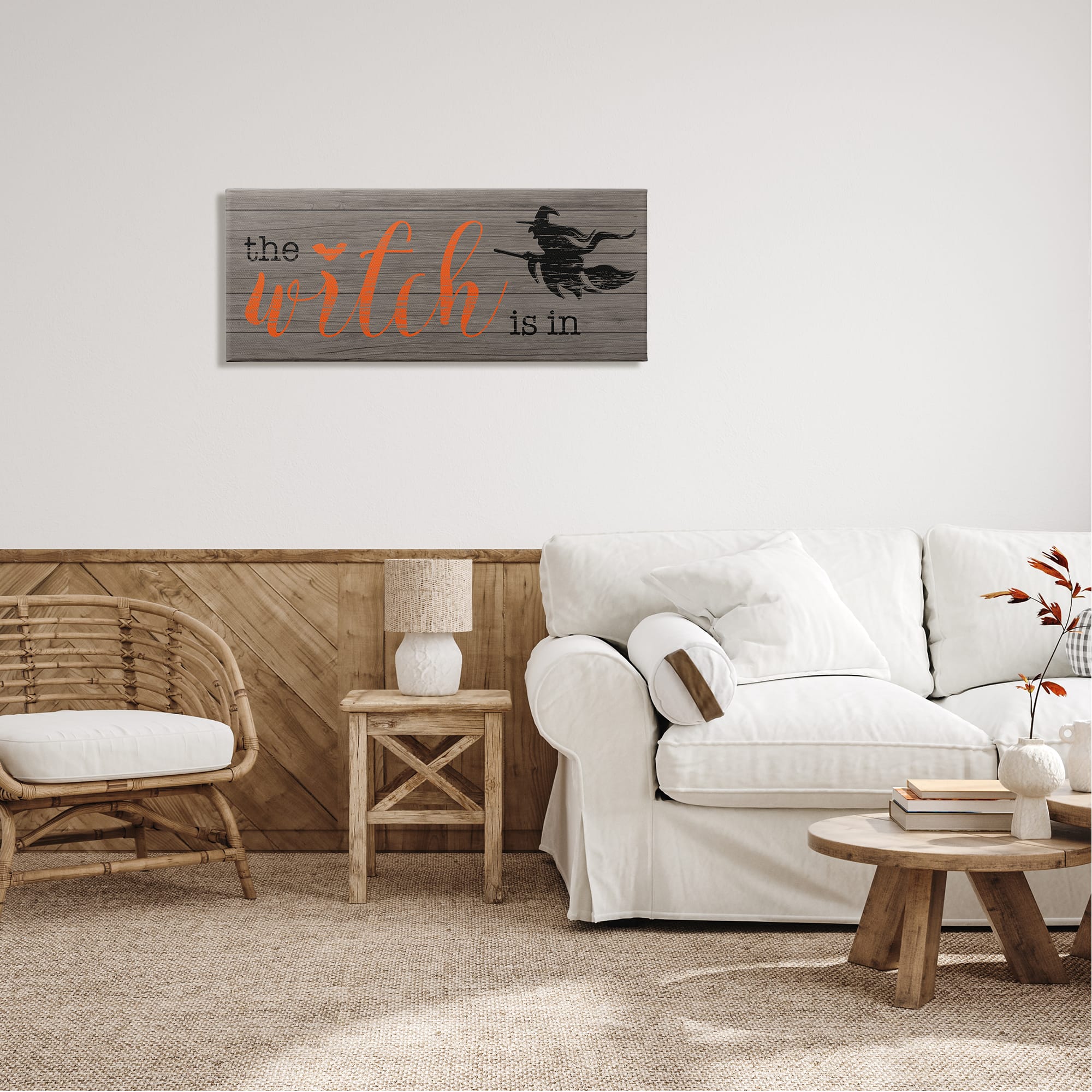 Stupell Industries The Witch Is In Halloween Sign Canvas Wall Art