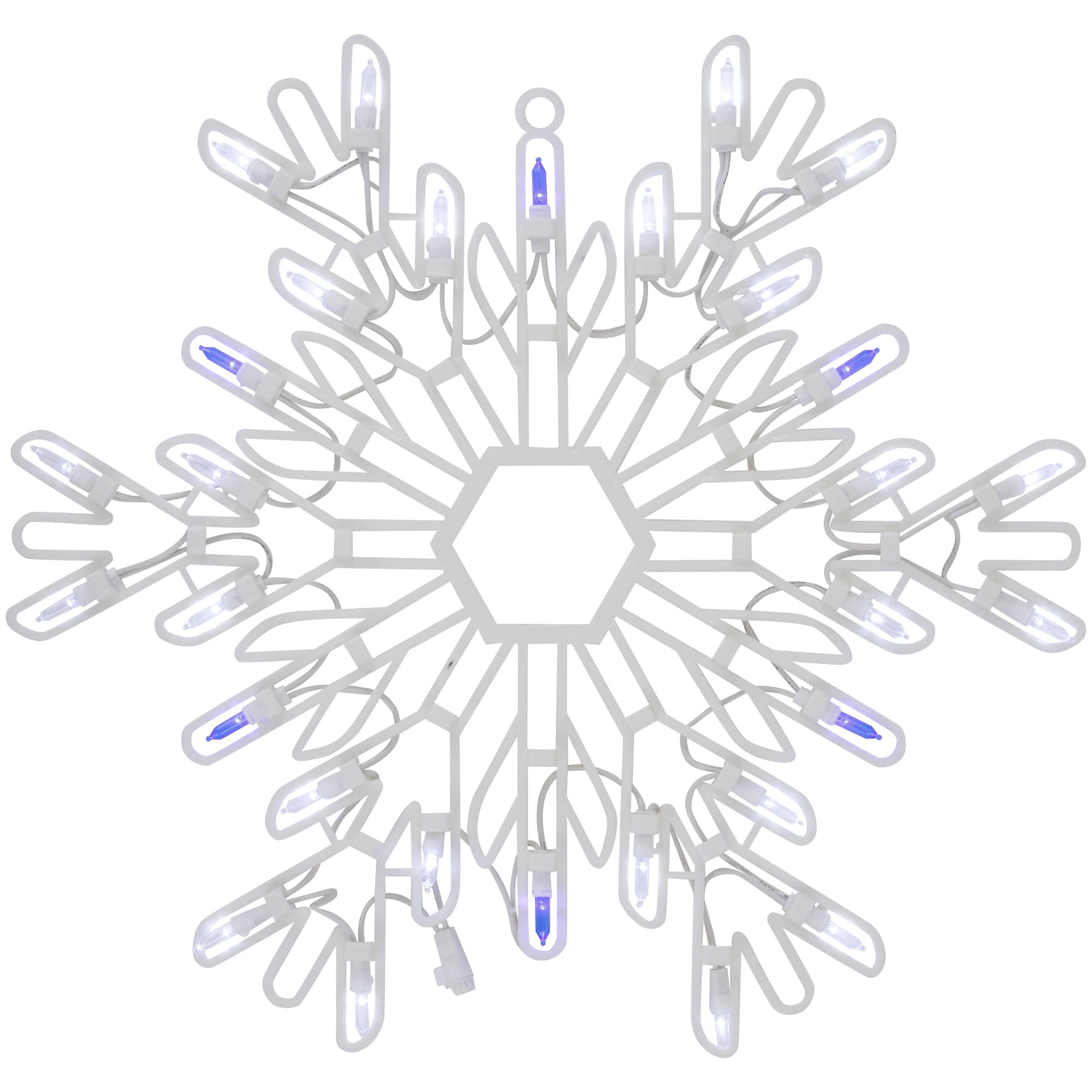 15" LED Pure White & Blue Snowflake Christmas Window Silhouette Décor
