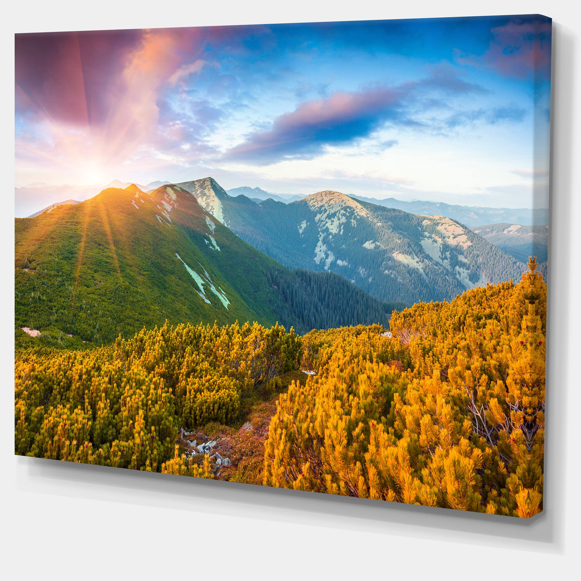 Designart - Bright Sunrise in Carpathian Mountains