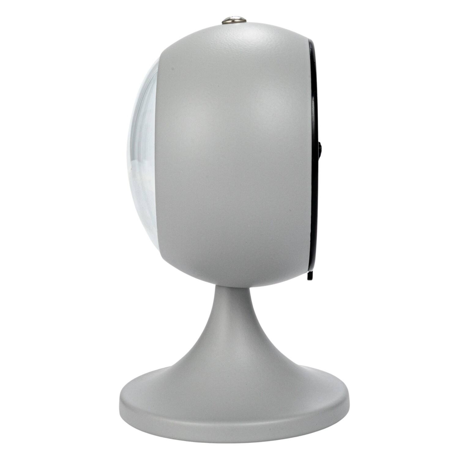 Hello Honey® 5" White Round Metal Table Clock with Alarm