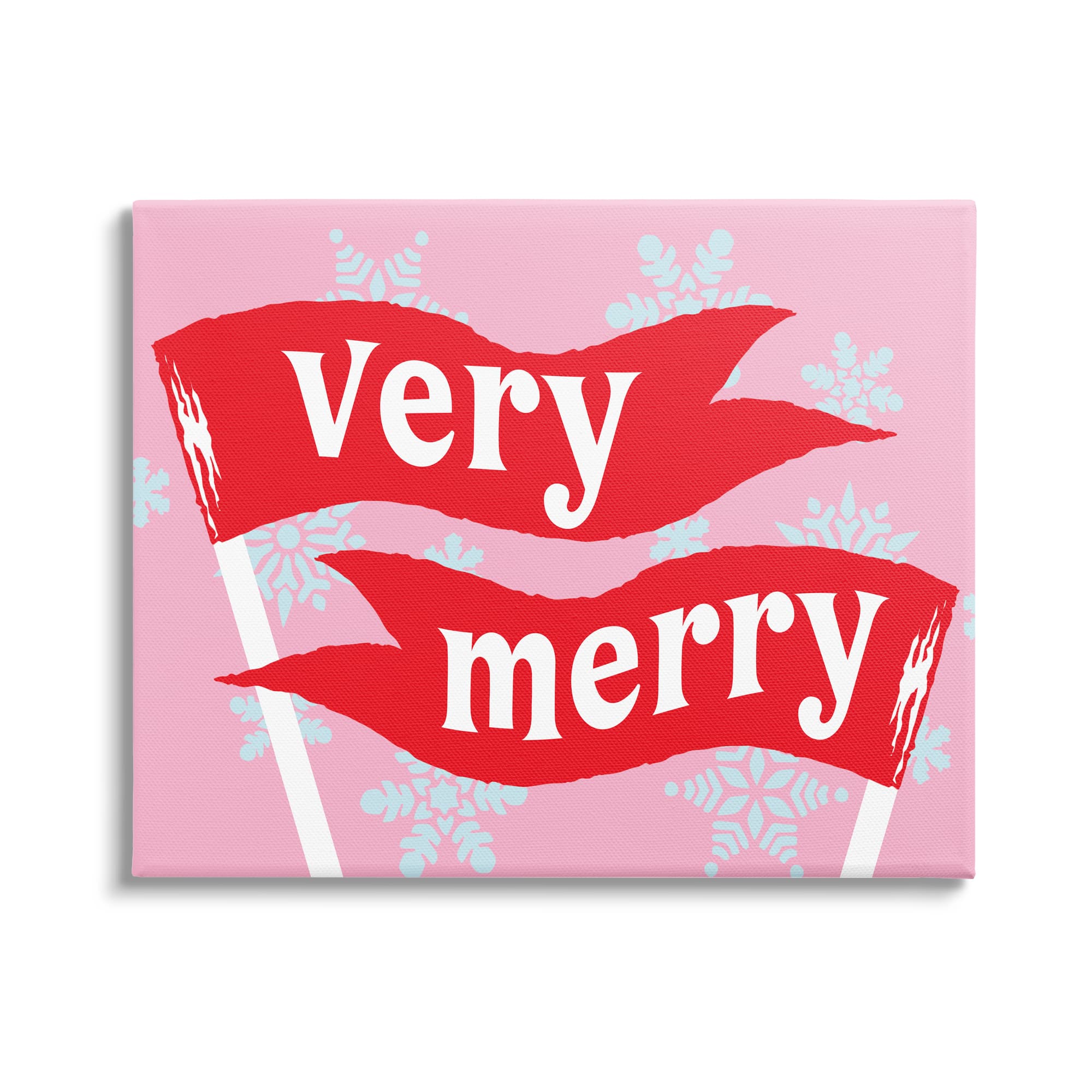 Stupell Industries Very Merry Bold Holiday Flags Canvas Wall Art