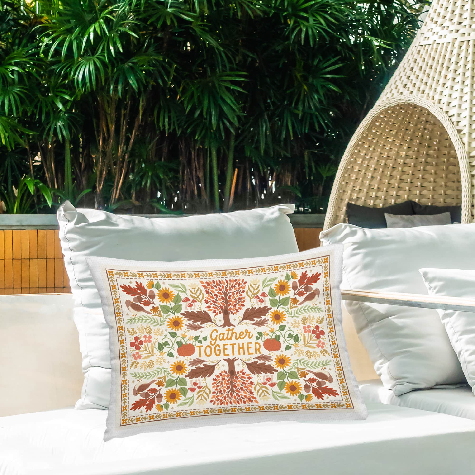 Stupell Industries Gather Together Pattern Outdoor Printed Pillow