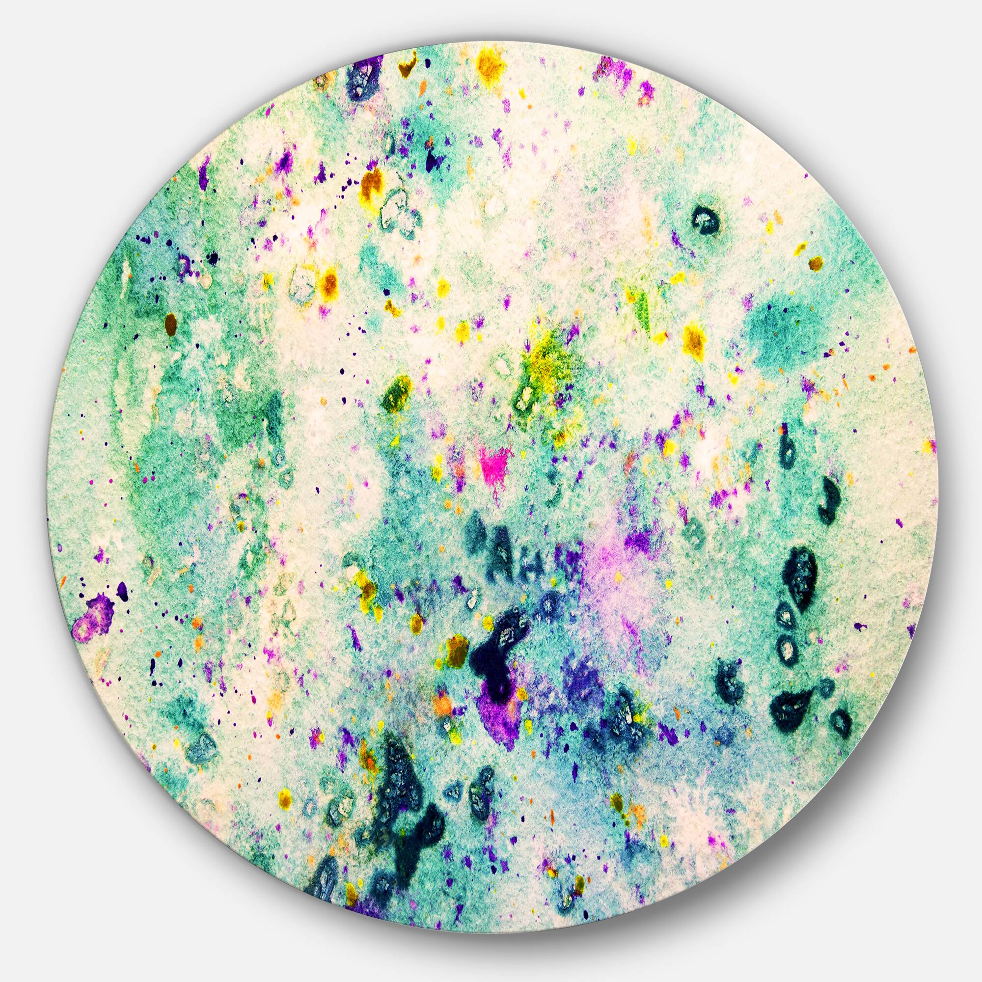 Designart - Color Splatter' Abstract Circle Metal Wall Art