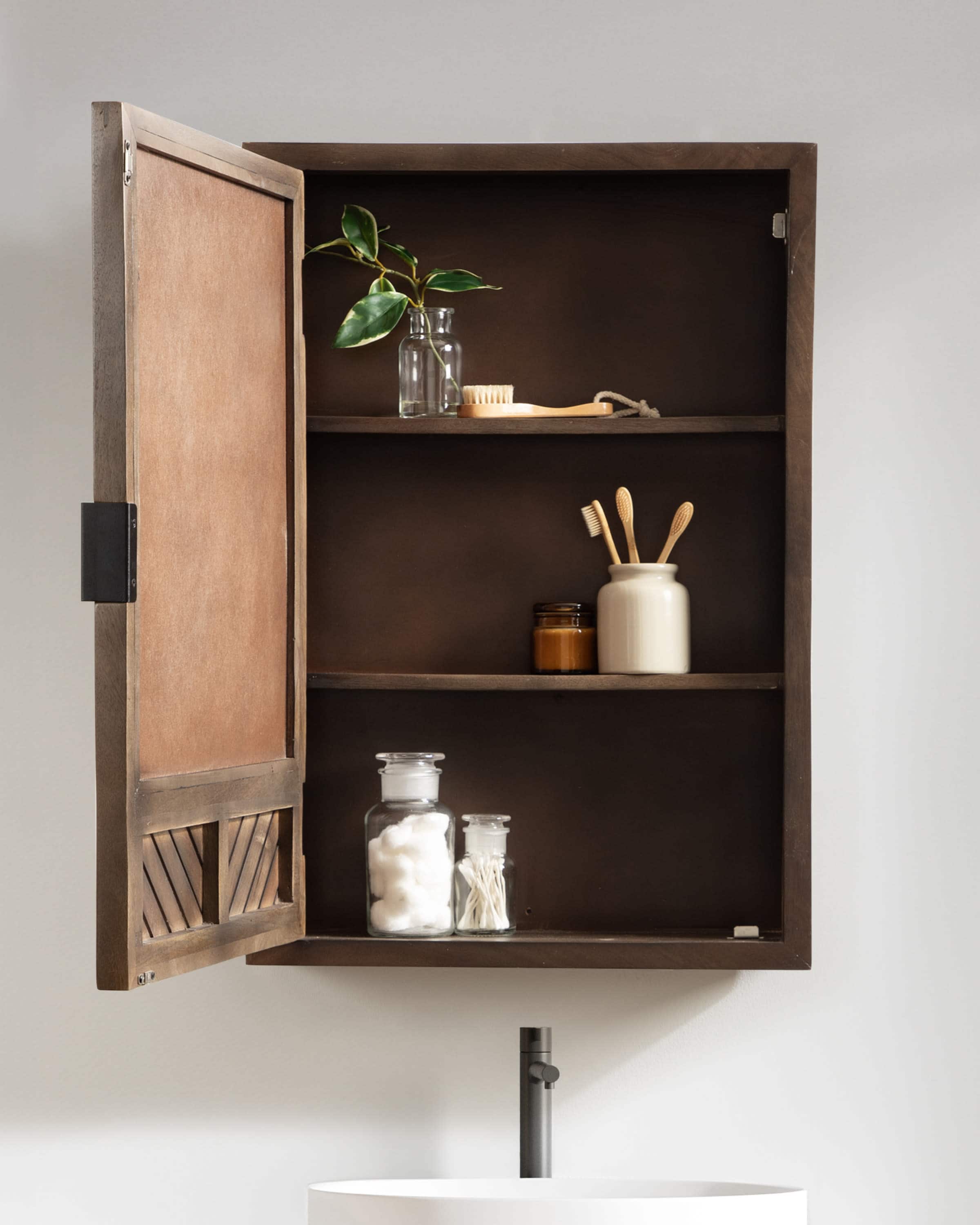 Kate and Laurel Mezzeta Bathroom Cabinet with Mirror