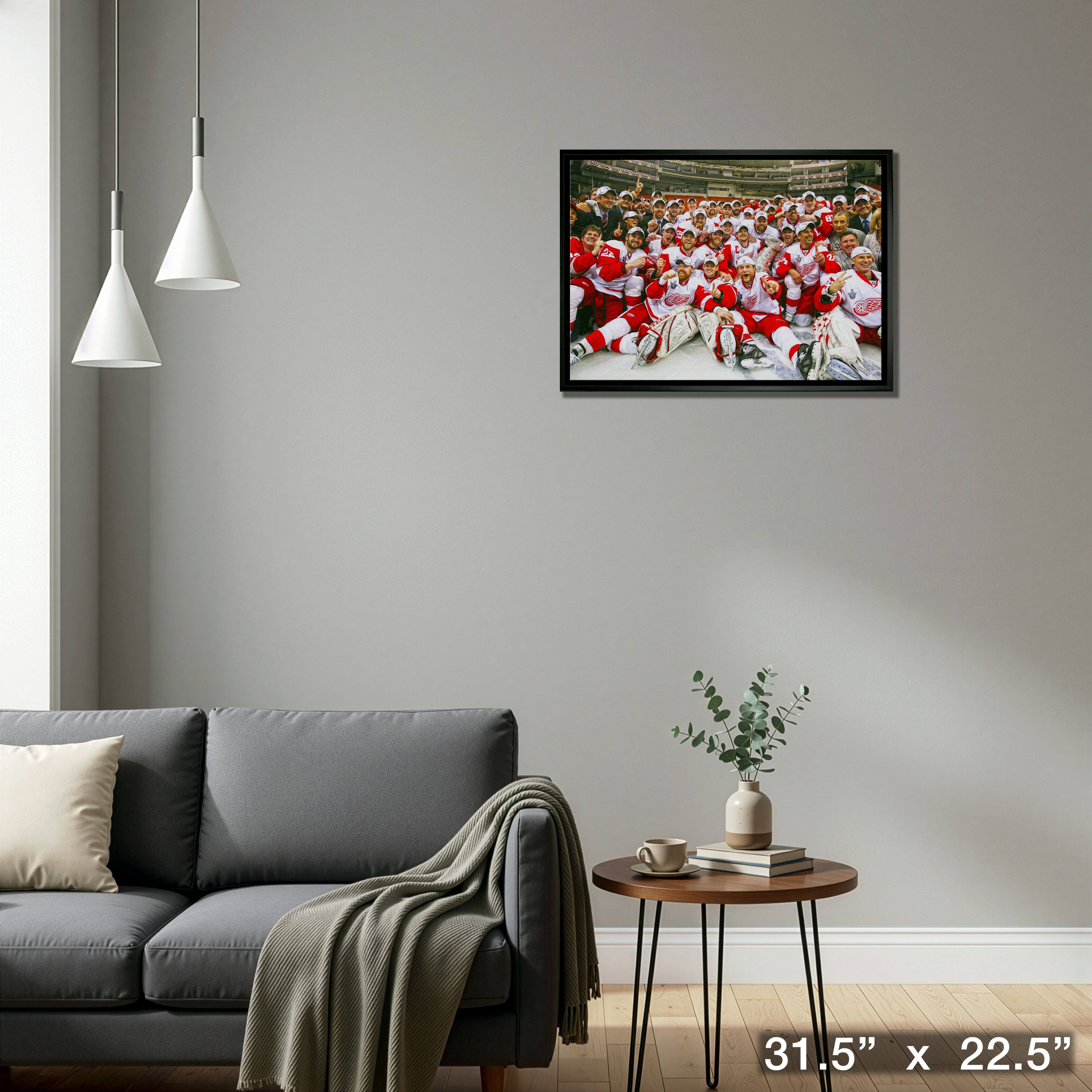 Detroit Red Wings 20" x 29" Framed Canvas 2008 Stanley Cup 31.5" x 22.5"