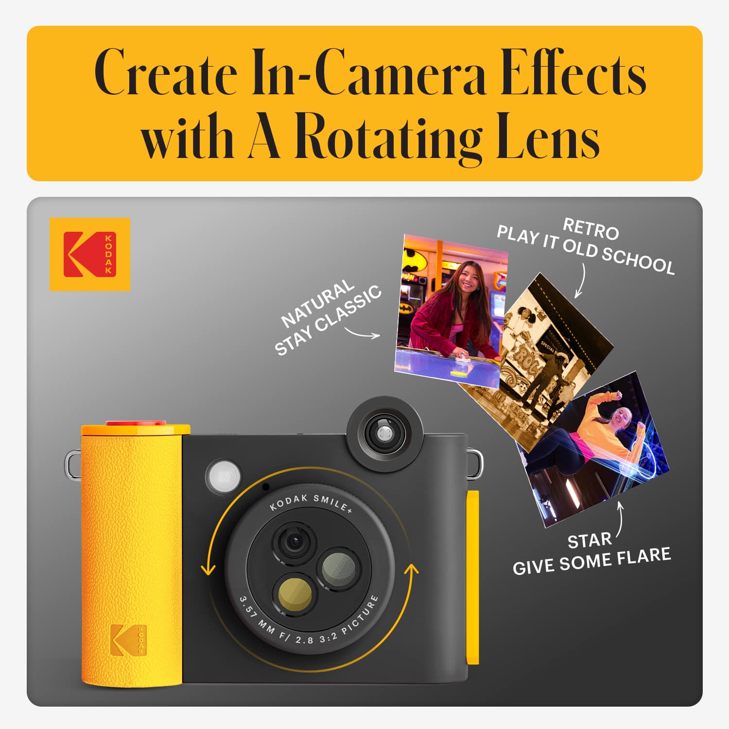 KODAK Smile+ Black Wireless Digital Instant Print Camera