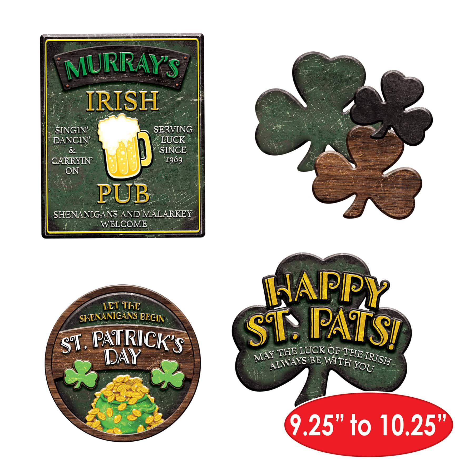 Beistle St. Patrick's Day Sign Cutouts Set