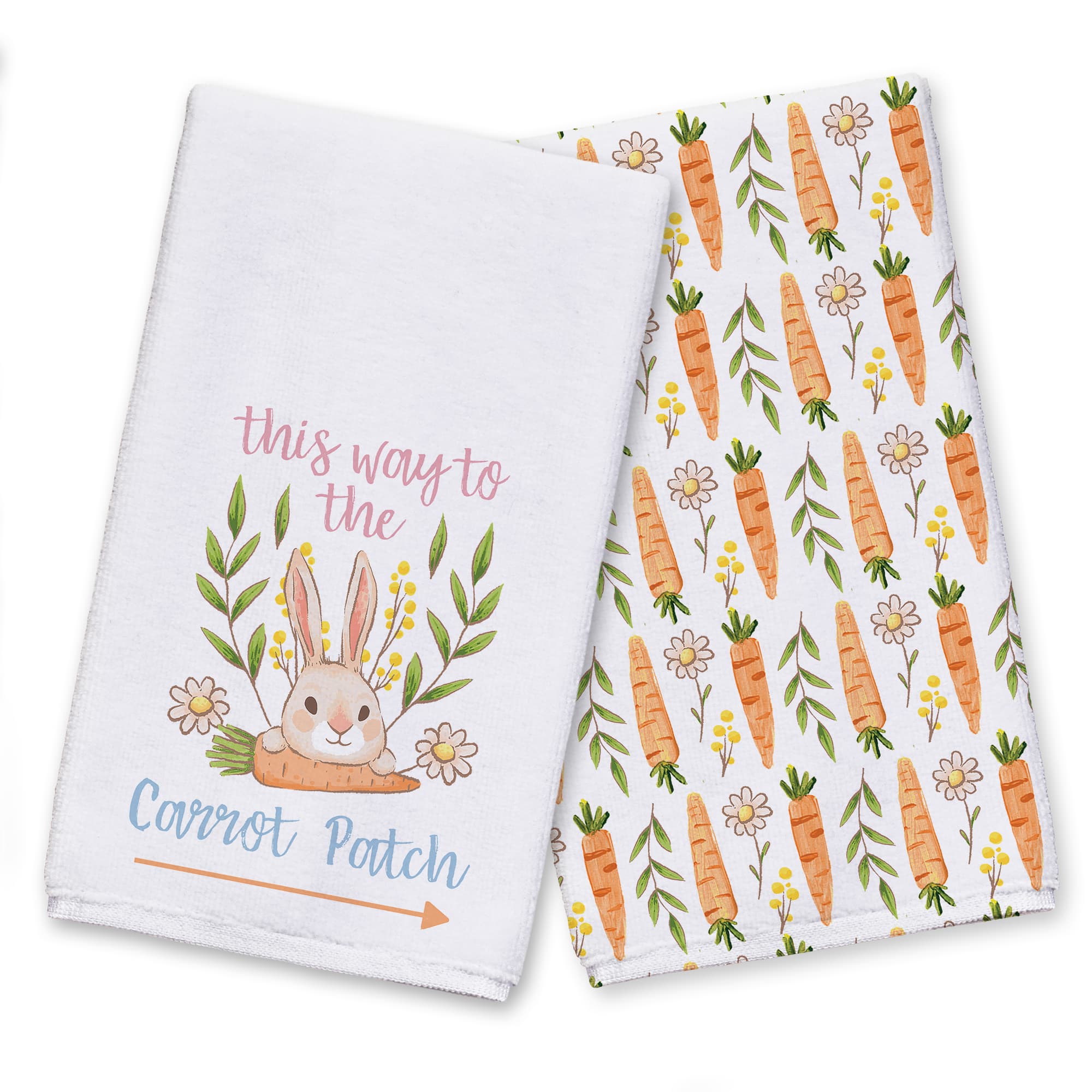 This Way To Carrot Patch 16" x 25" Tea Towel - Set of 2