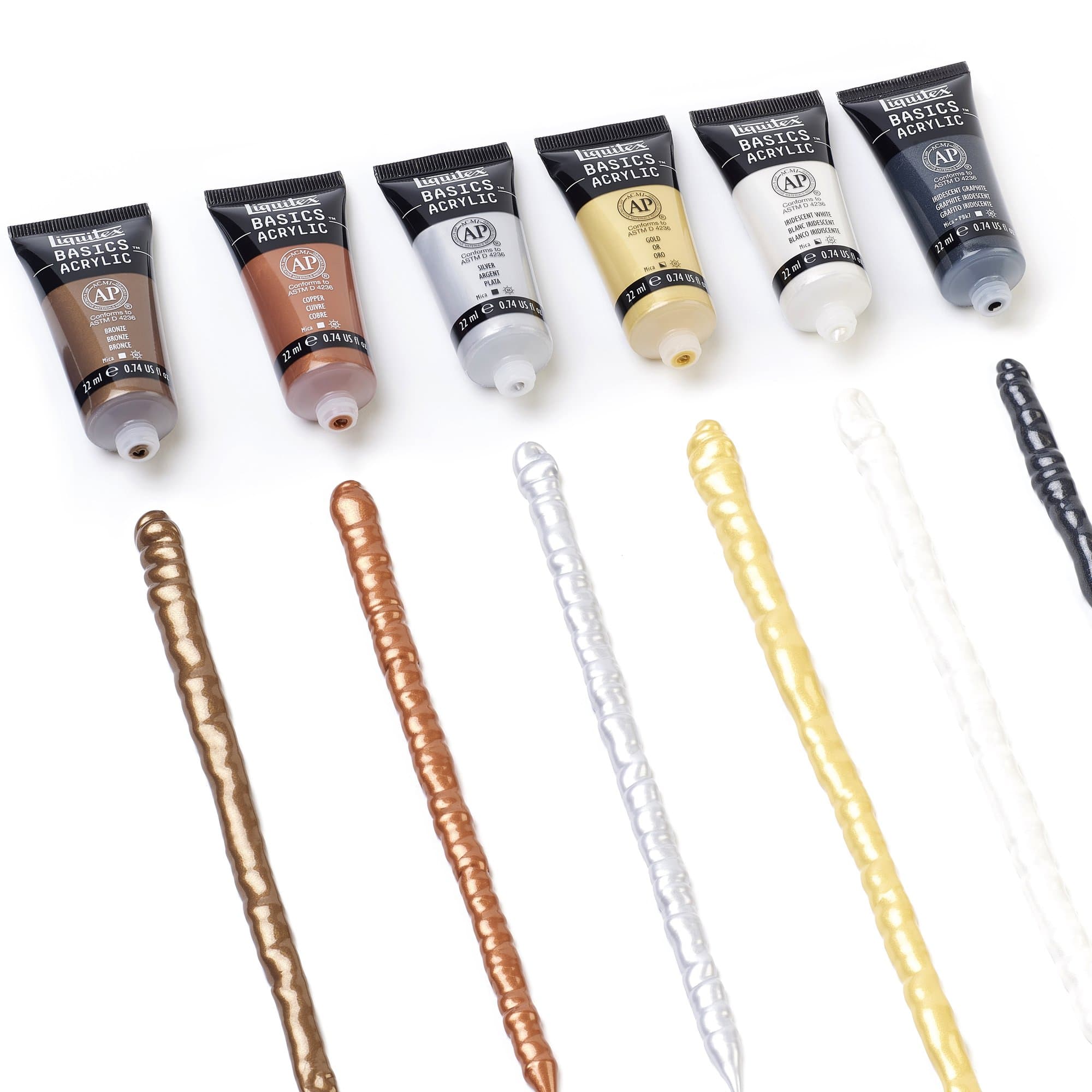 Liquitex® BASICS® Acrylic 6 Colour Metallic & Iridescent Paint Set