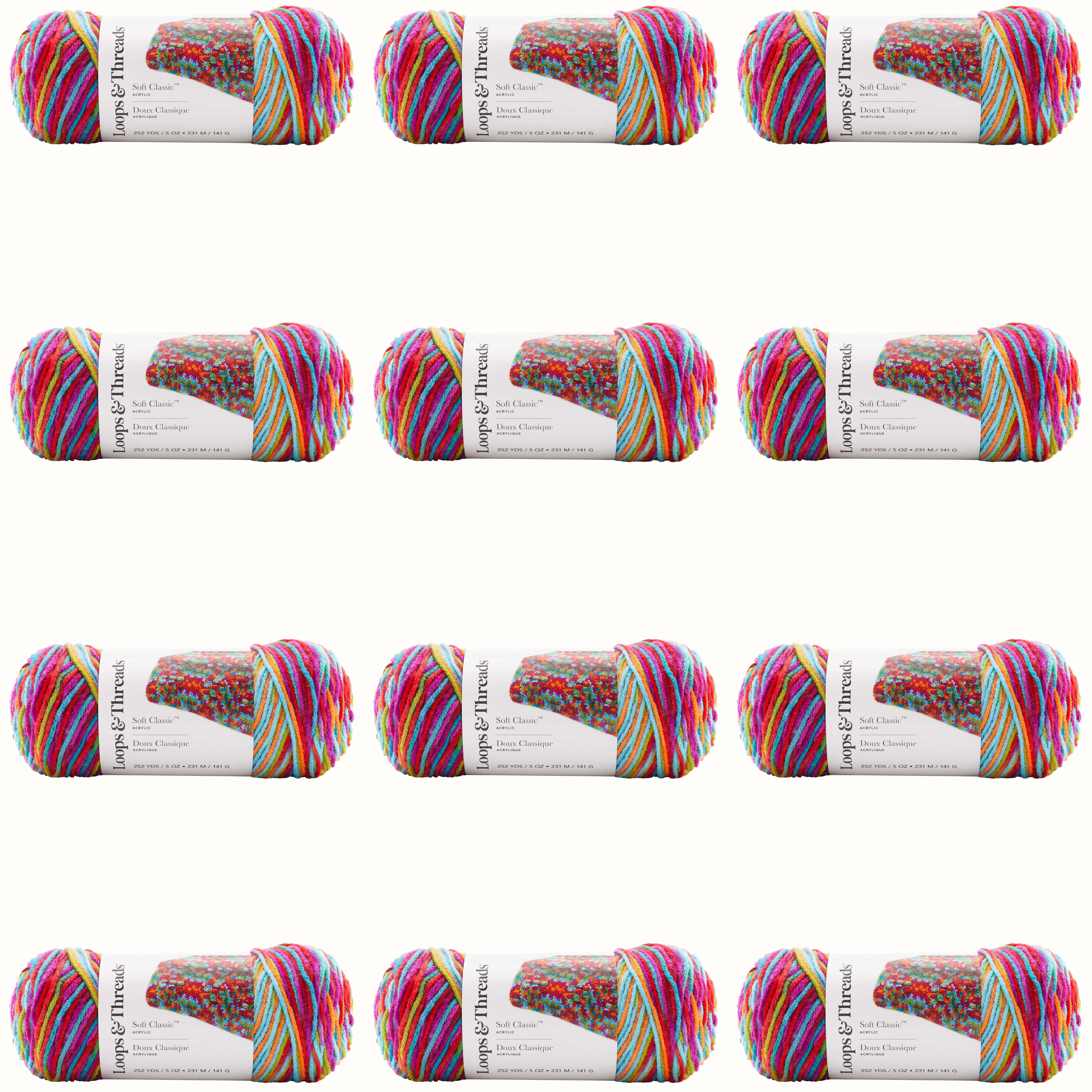 12 Pack: Soft Classic™ Multi Ombre Yarn by Loops & Threads®