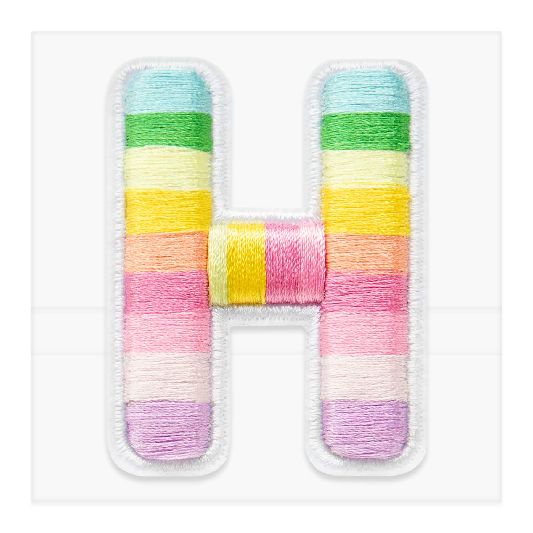 2" Pastel Rainbow Stripes Letter Iron-On & Adhesive Patch by Make Market
